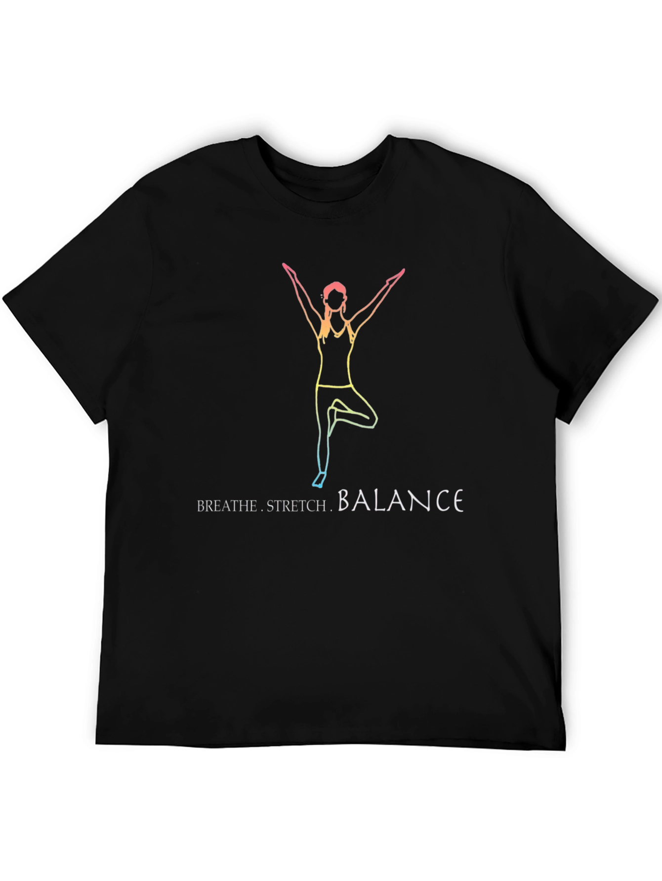 Yoga Inspired Graphic Tee - Breathe Stretch Balance