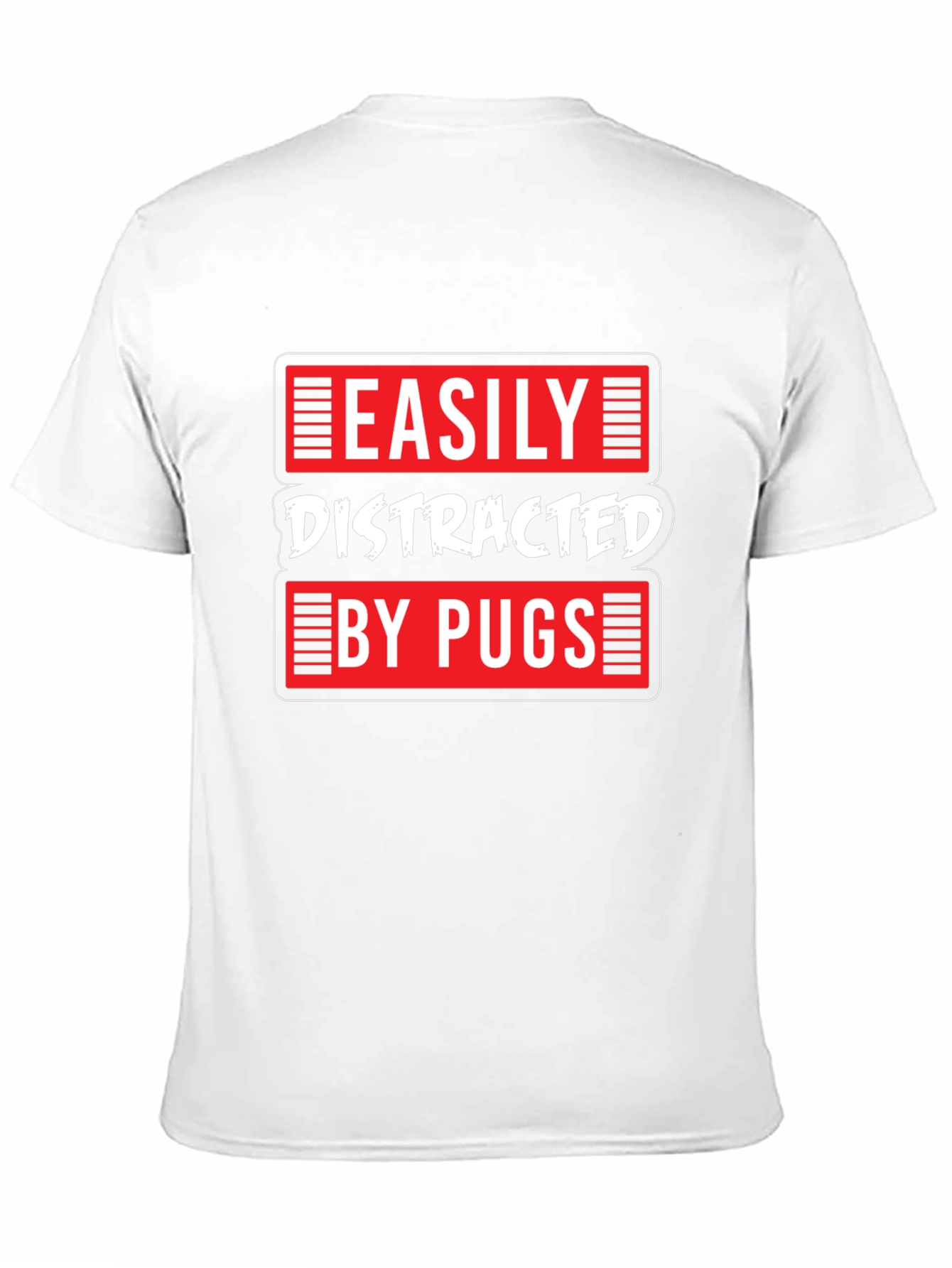 Easily Distracted by Pugs Black T-Shirt