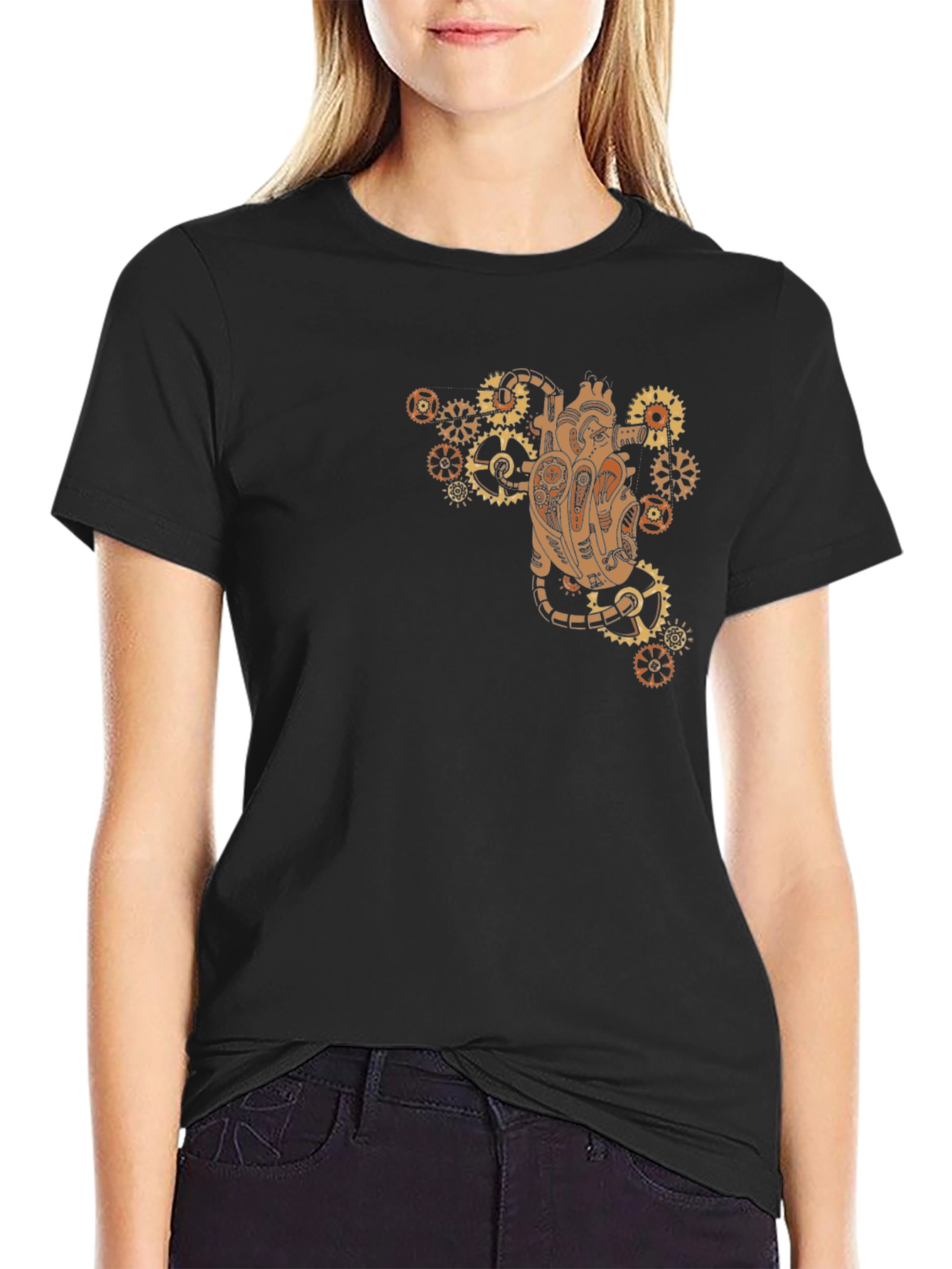 Steampunk Heart Gear T-Shirt - Unique Design