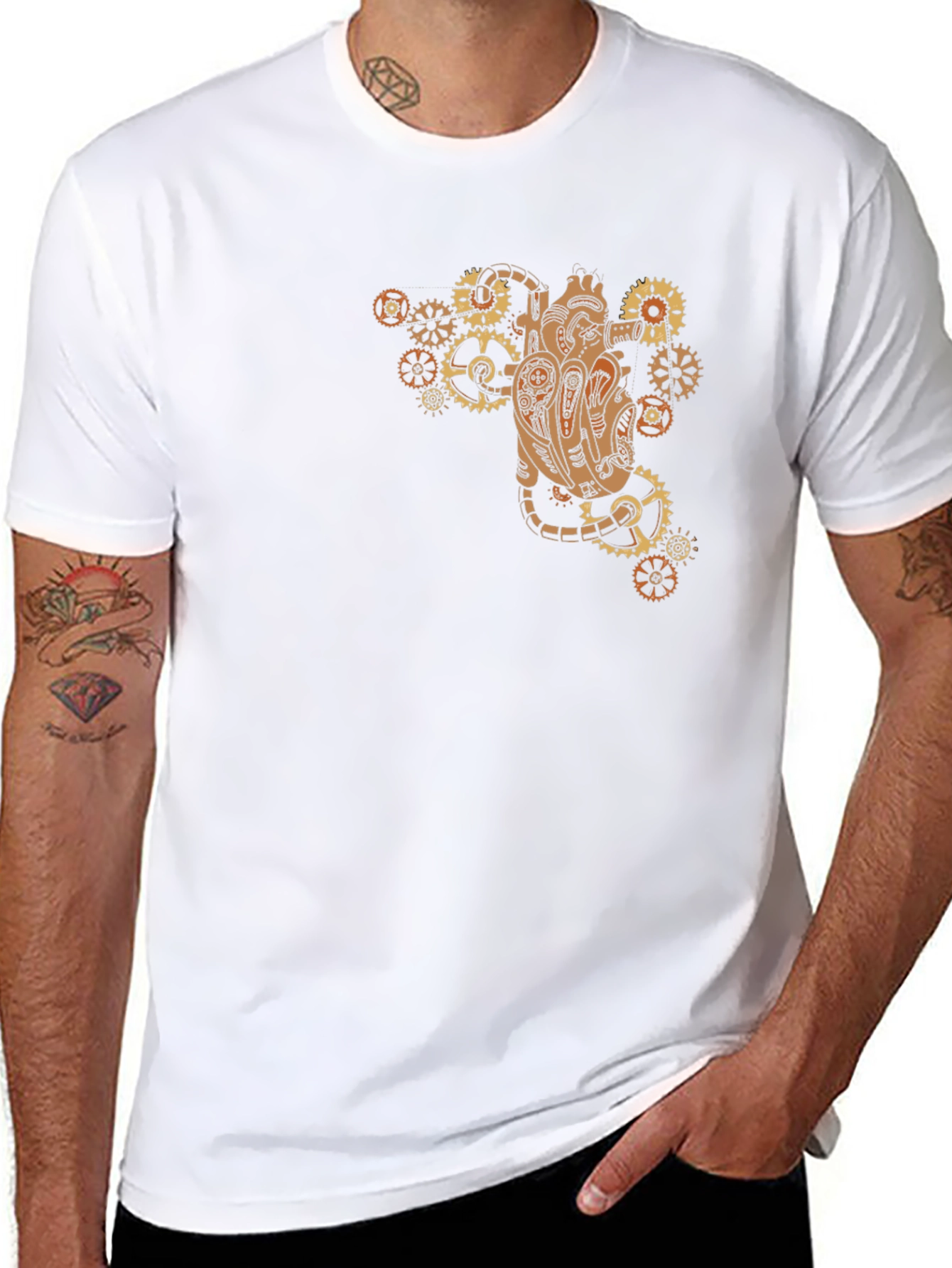 Steampunk Heart Gear T-Shirt - Unique Design