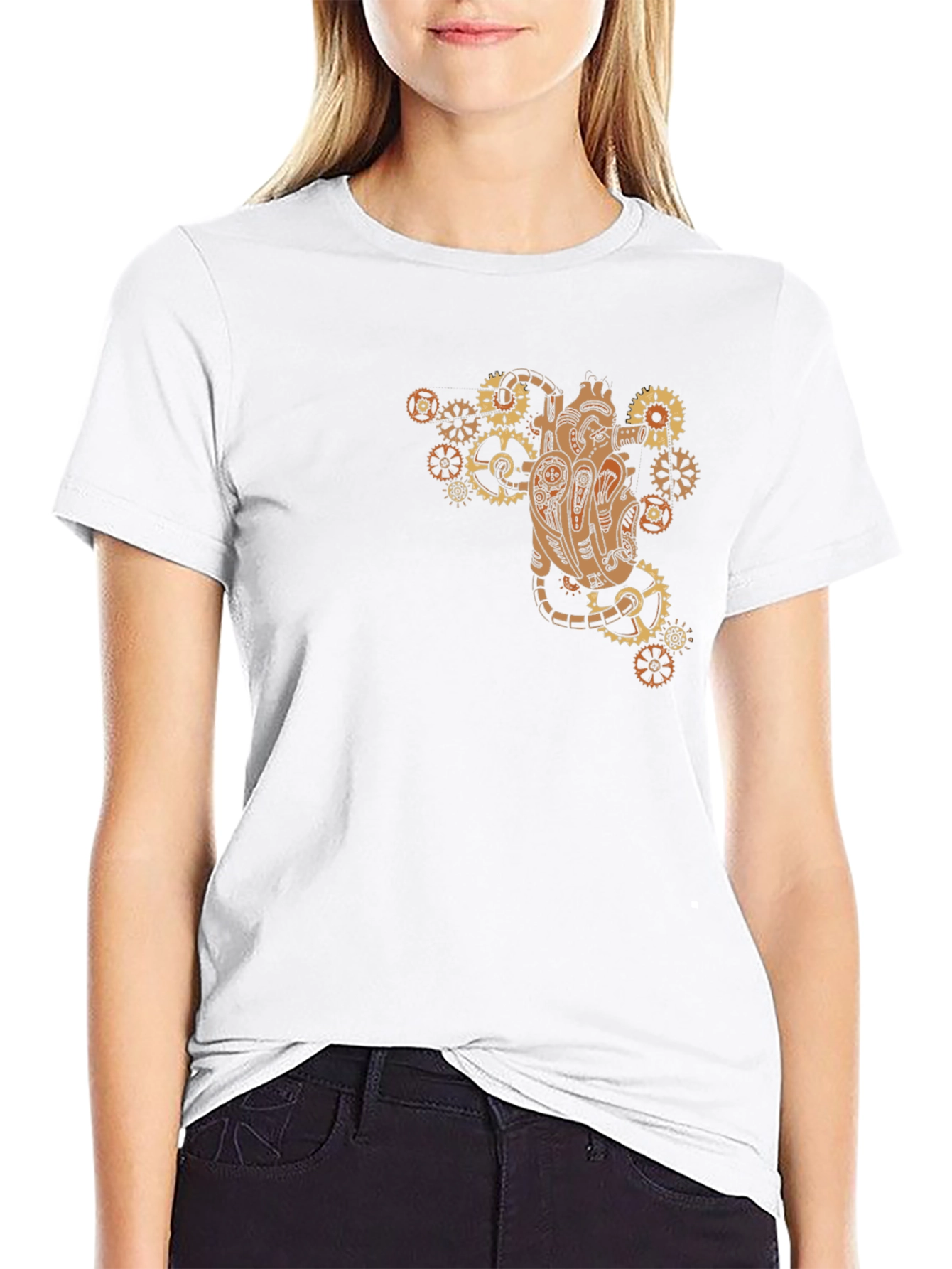 Steampunk Heart Gear T-Shirt - Unique Design