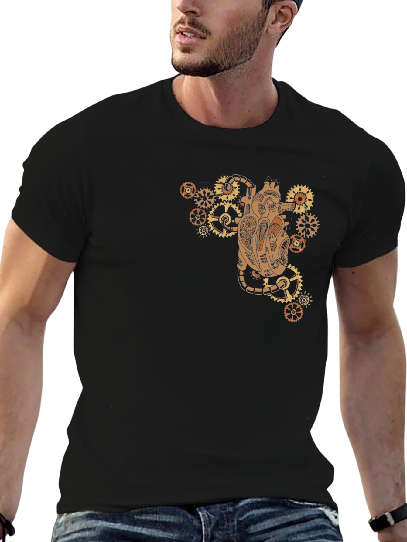 Steampunk Heart Gear T-Shirt - Unique Design