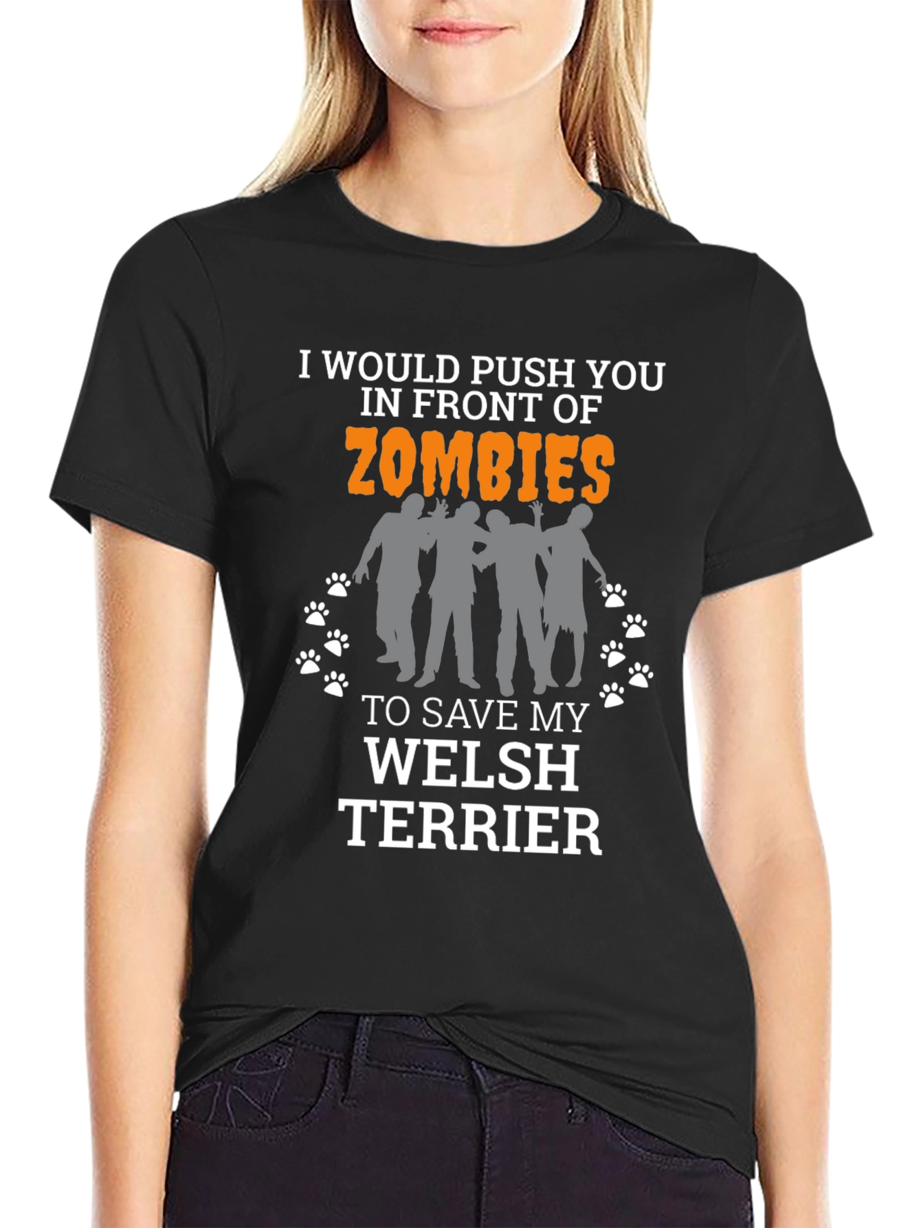 Funny Welsh Terrier Zombie T-Shirt