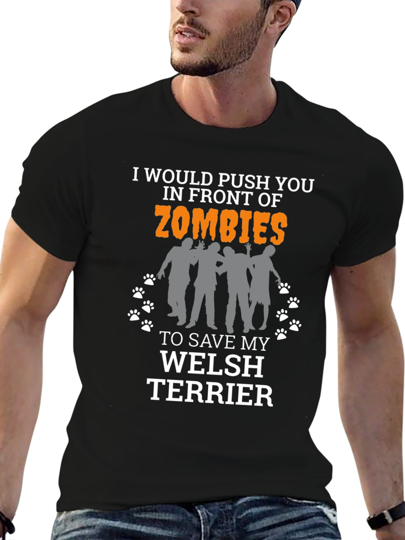 Funny Welsh Terrier Zombie T-Shirt