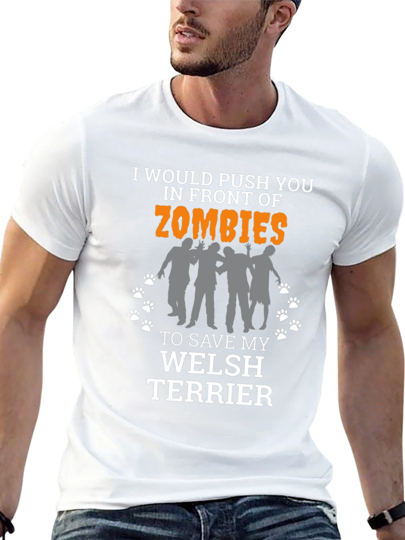 Funny Welsh Terrier Zombie T-Shirt