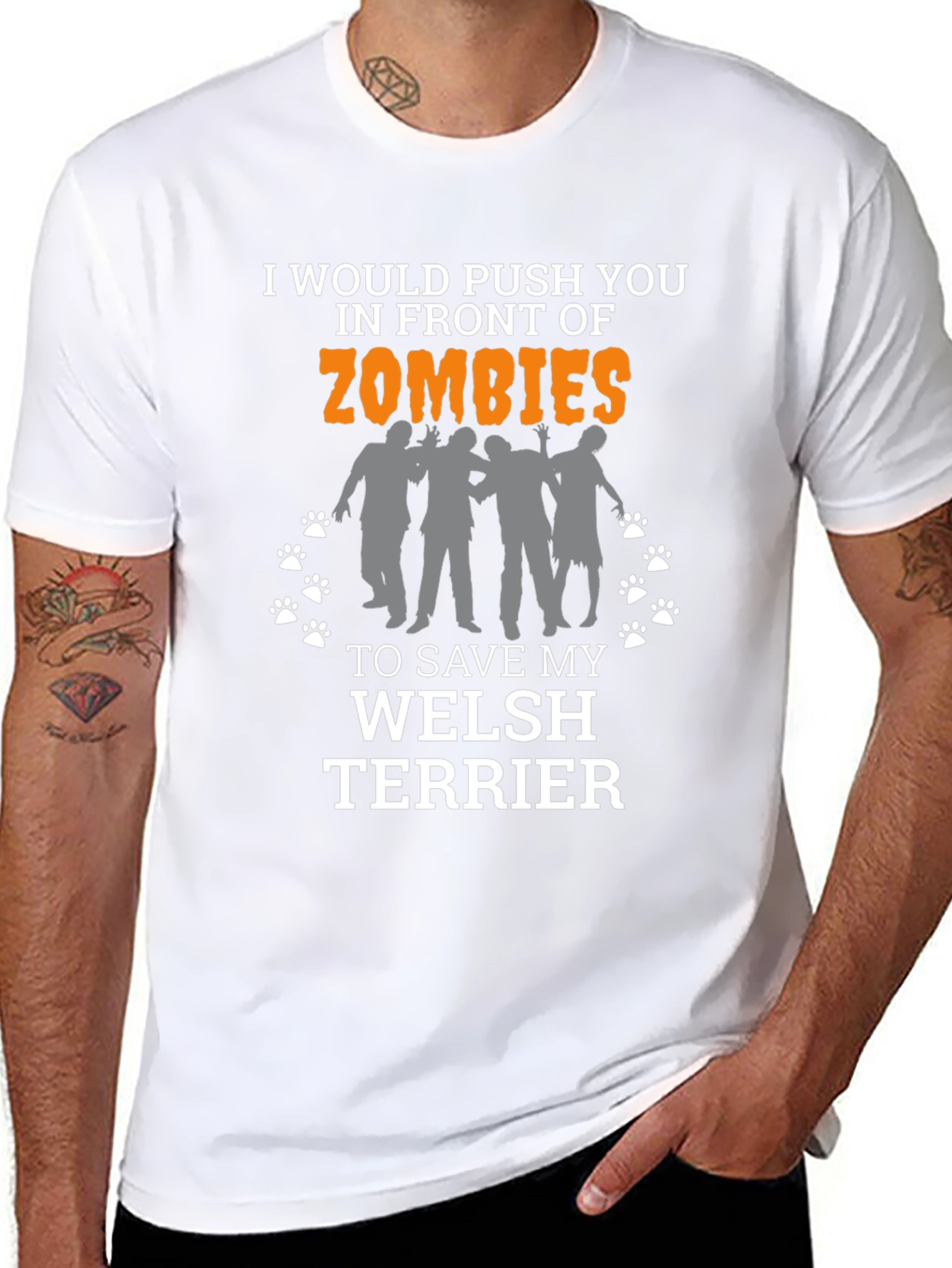 Funny Welsh Terrier Zombie T-Shirt