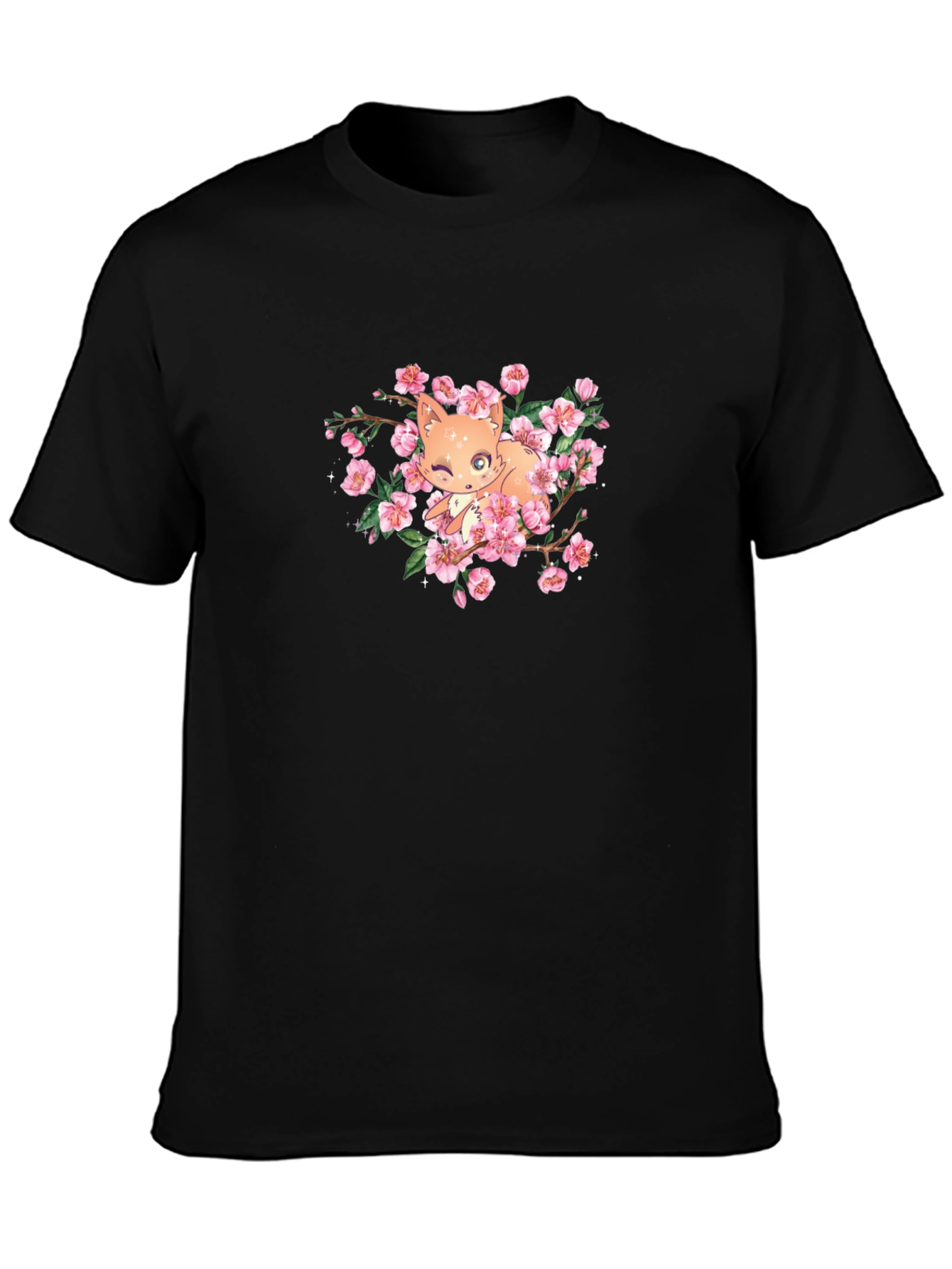 Fox and Cherry Blossom Graphic Tee