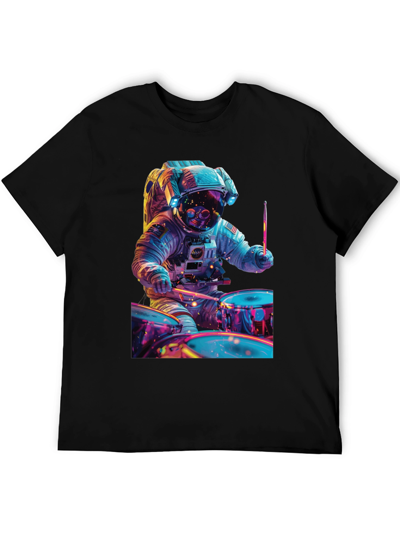 Astronaut Drummer T-Shirt - Space Beats Tee