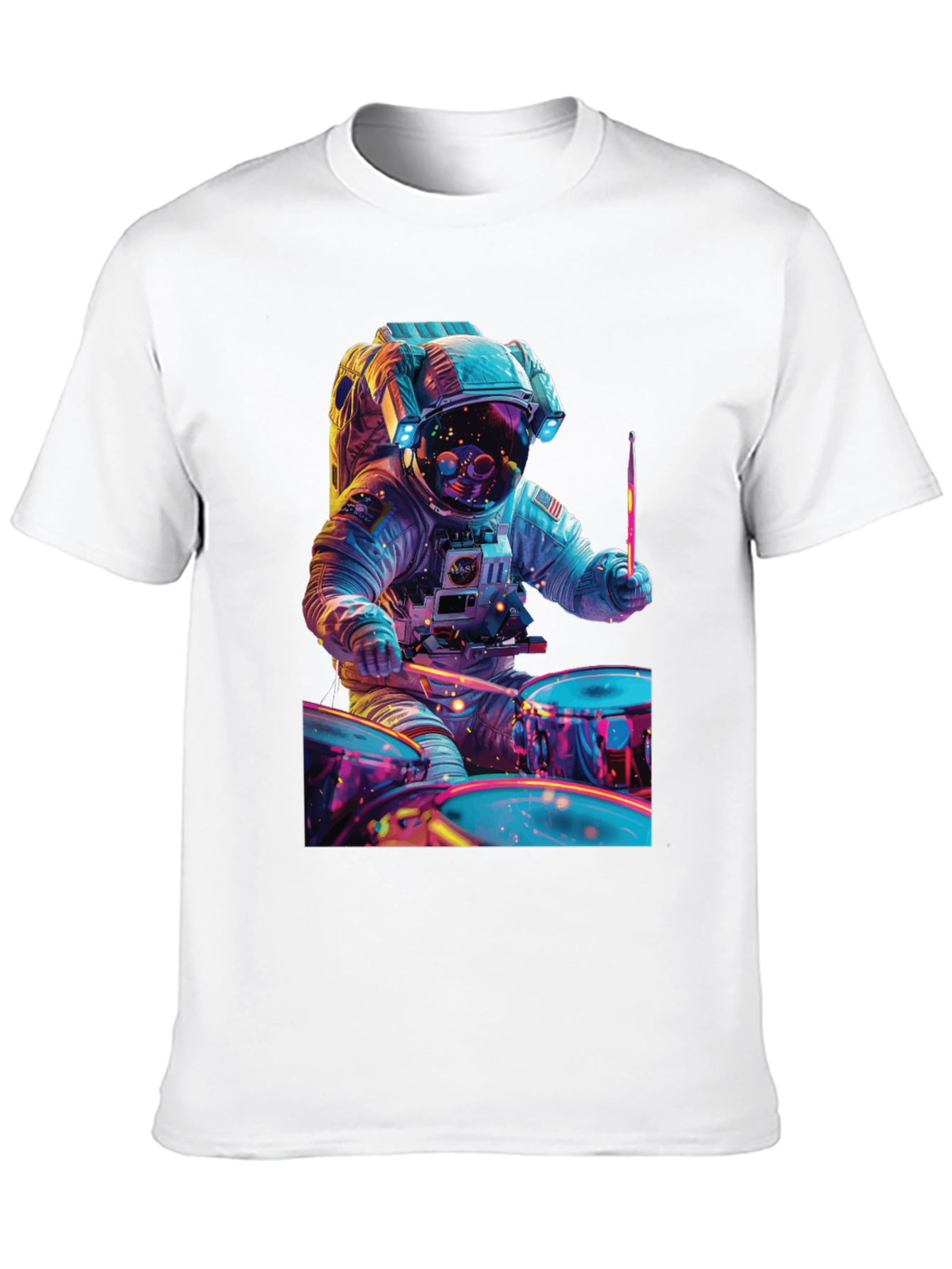 Astronaut Drummer T-Shirt - Space Beats Tee