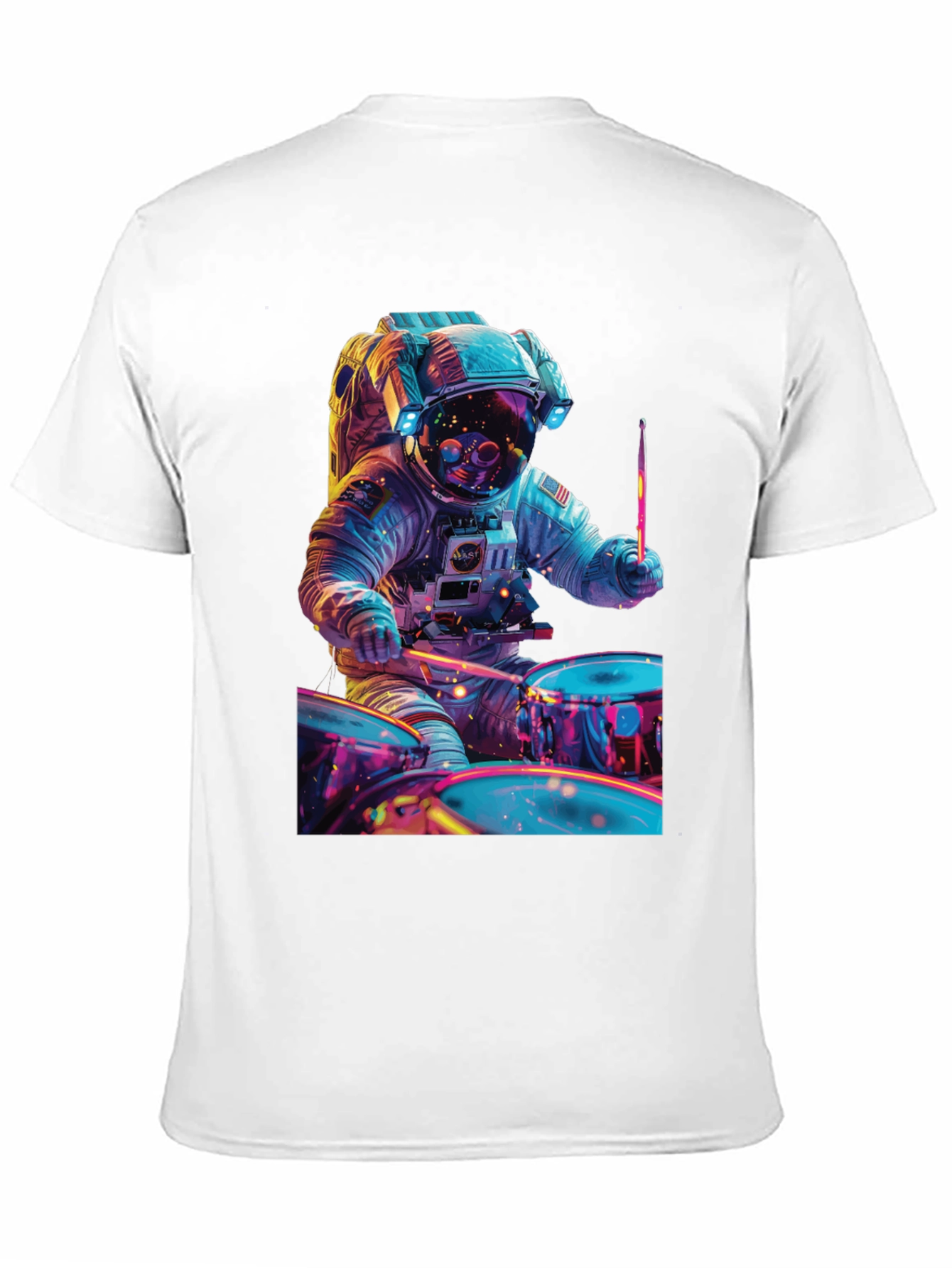 Astronaut Drummer T-Shirt - Space Beats Tee