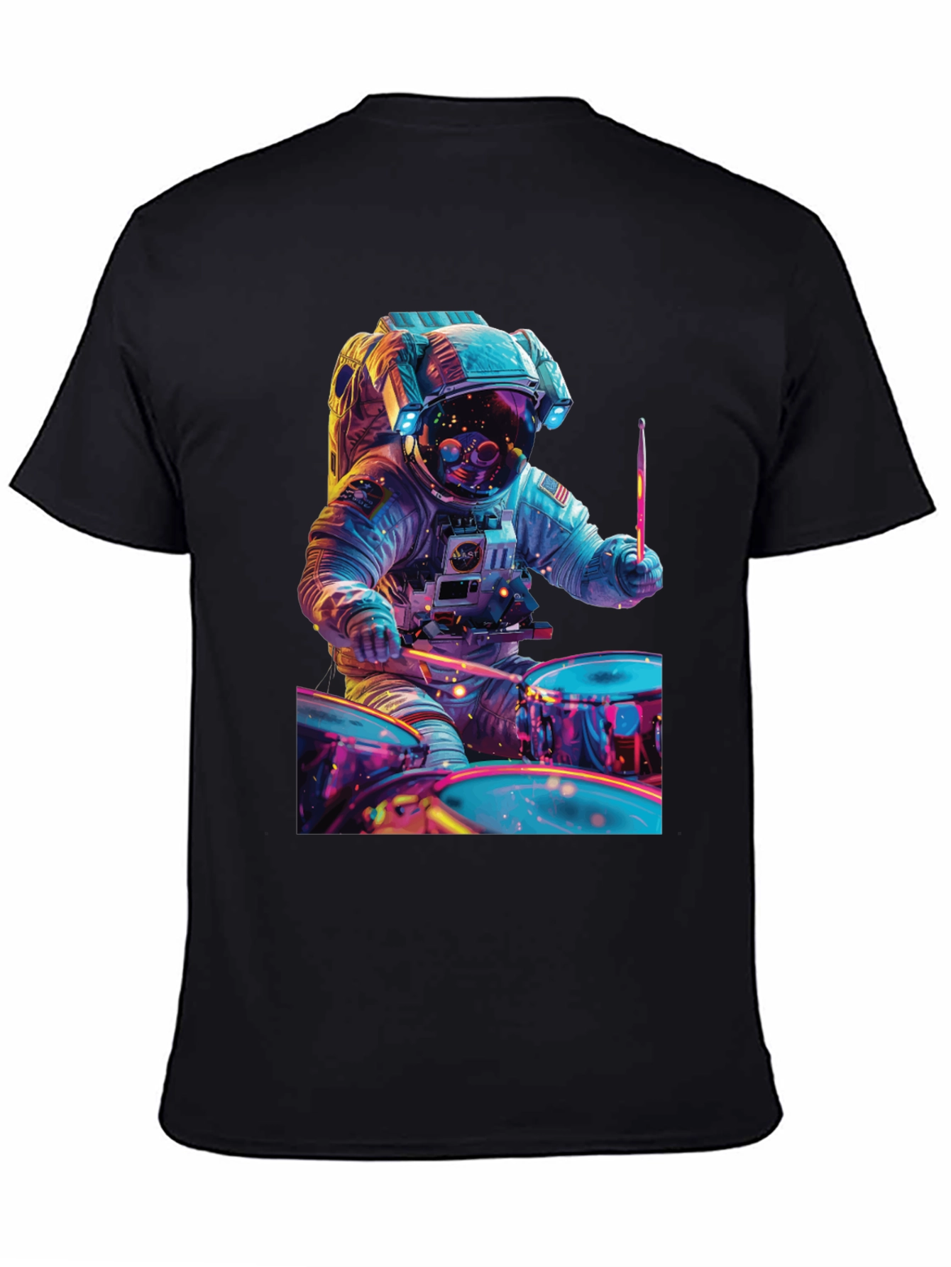 Astronaut Drummer T-Shirt - Space Beats Tee