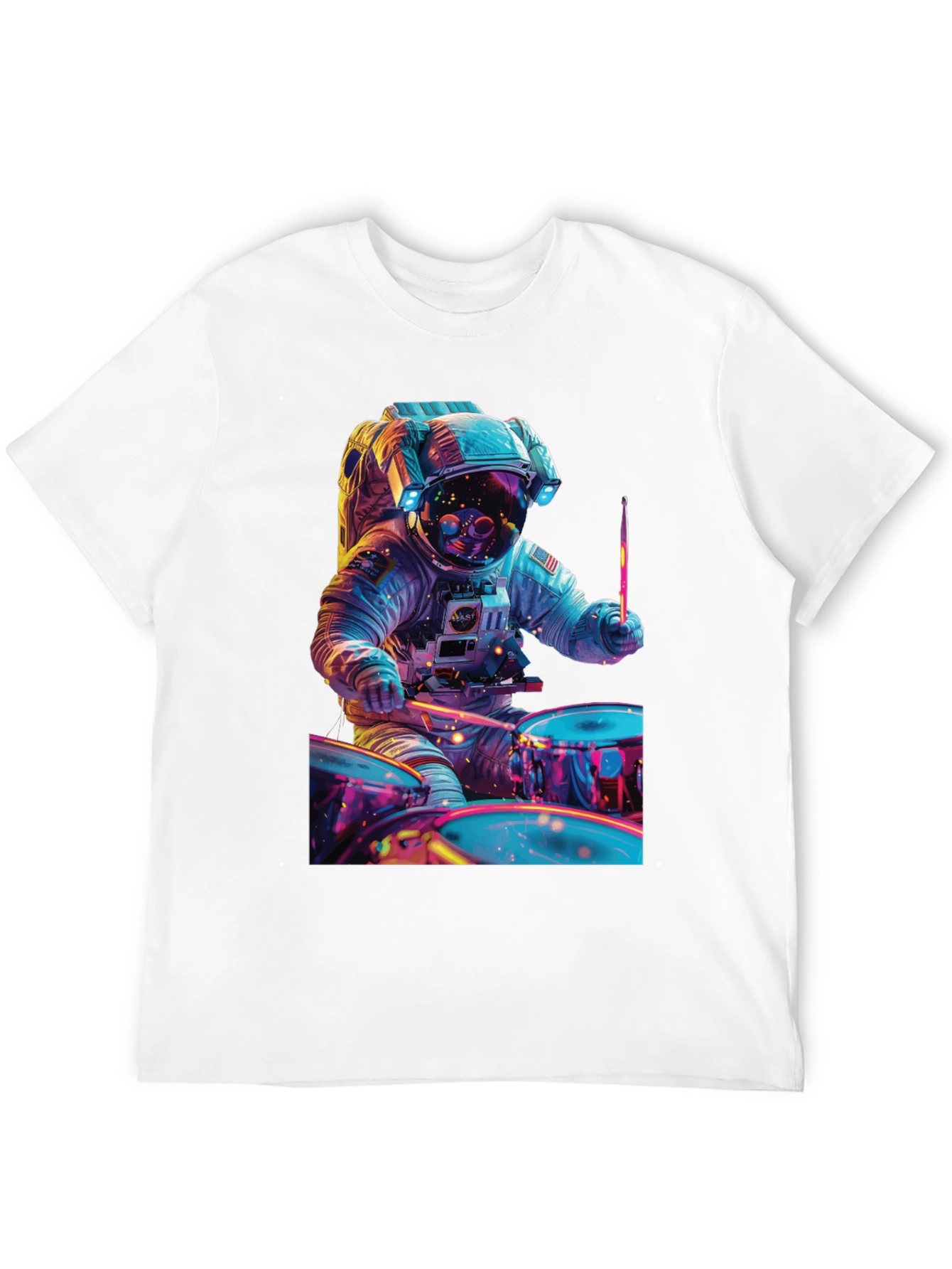 Astronaut Drummer T-Shirt - Space Beats Tee