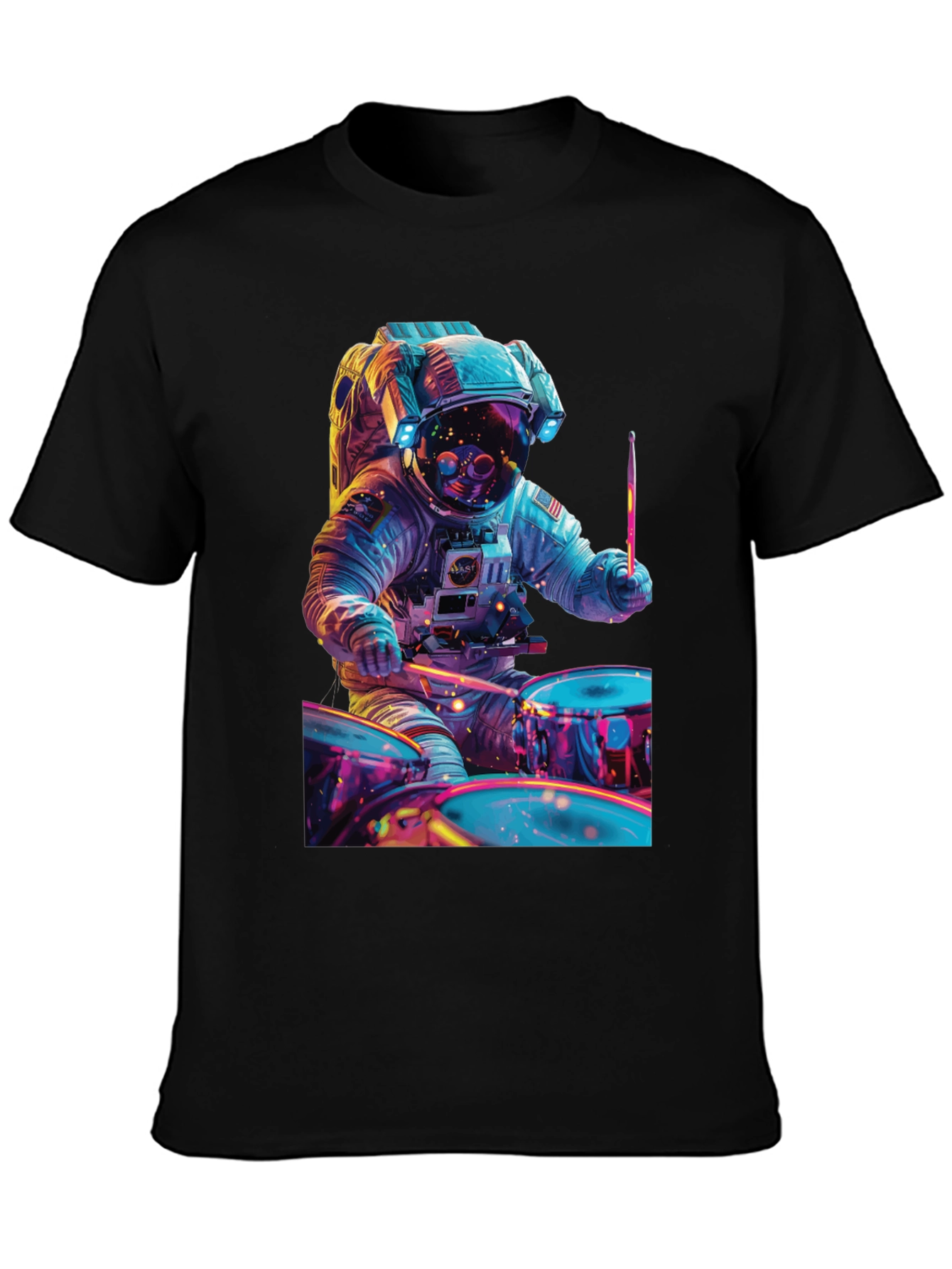 Astronaut Drummer T-Shirt - Space Beats Tee