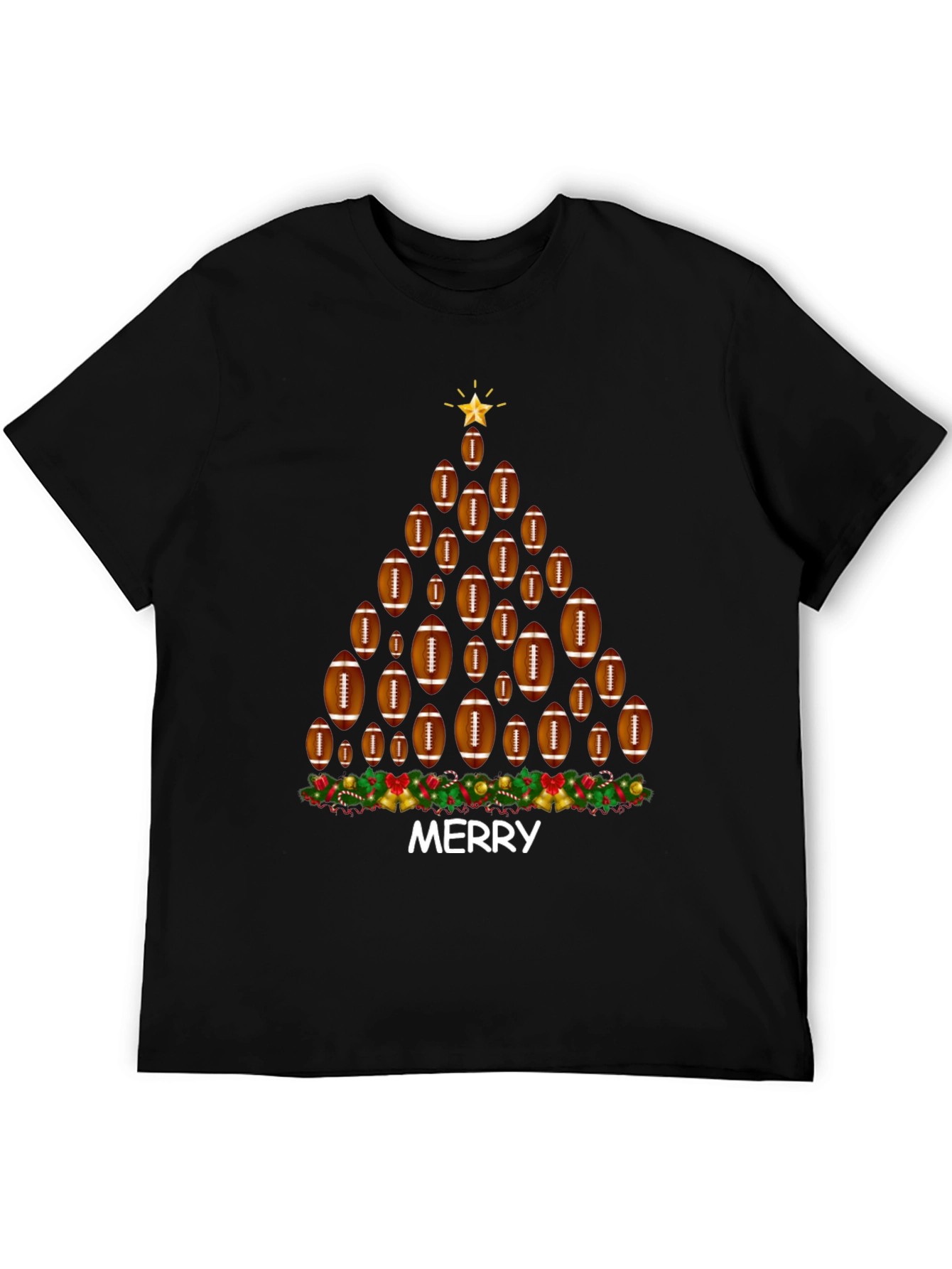 Football Christmas Tree T-Shirt - Merry Holiday Tee