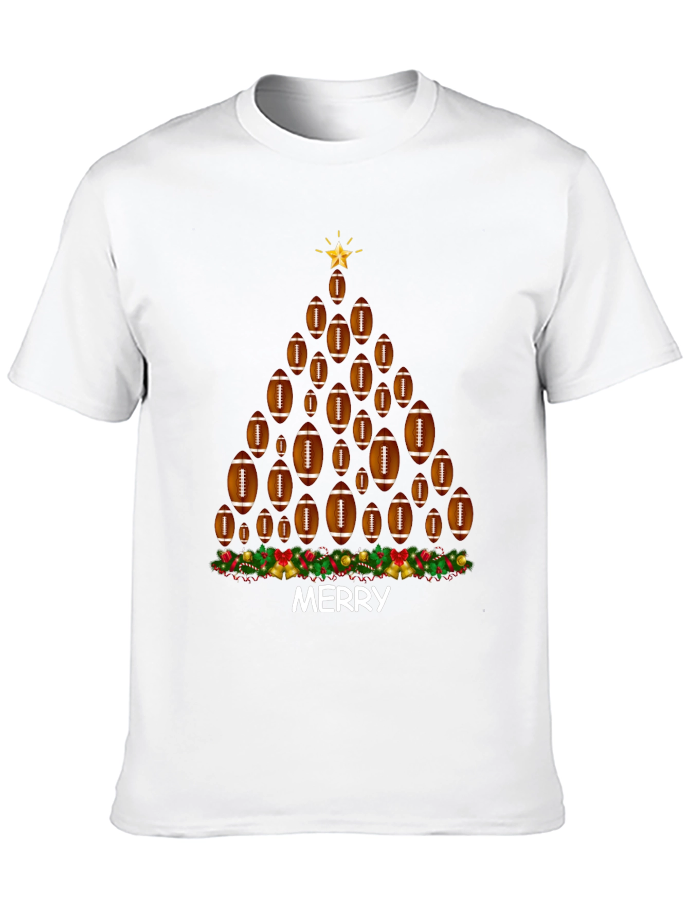 Football Christmas Tree T-Shirt - Merry Holiday Tee