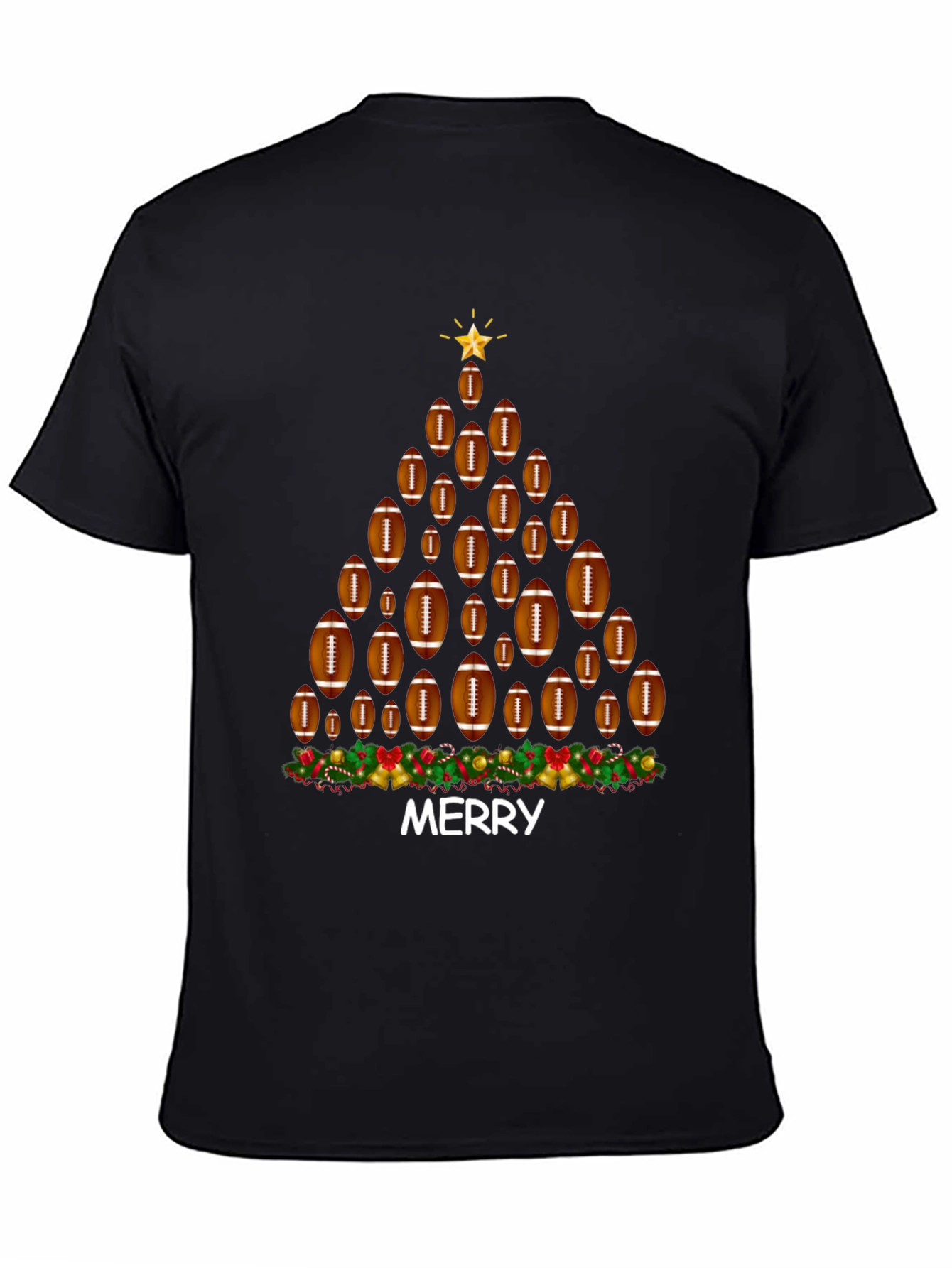 Football Christmas Tree T-Shirt - Merry Holiday Tee