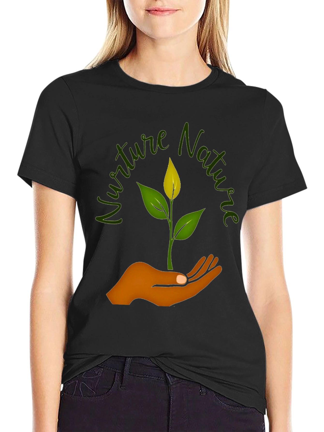 Nurture Nature Graphic T-Shirt - Black