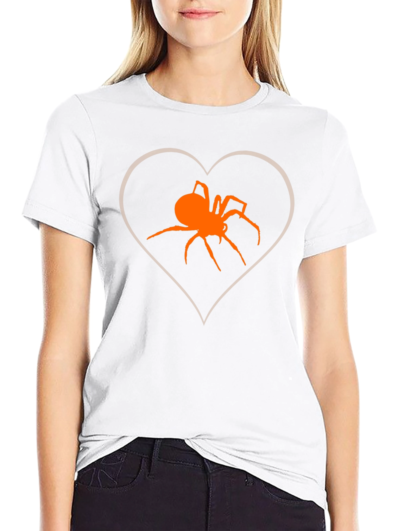 Spider Heart Graphic Tee - Halloween Casual Wear