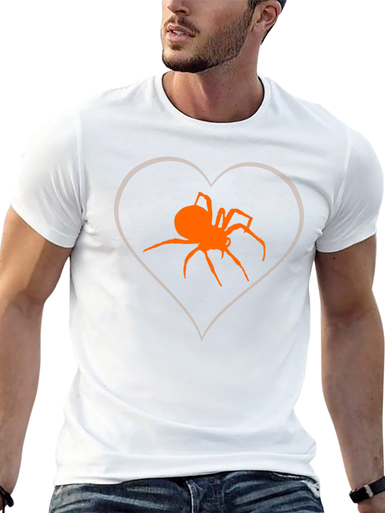 Spider Heart Graphic Tee - Halloween Casual Wear