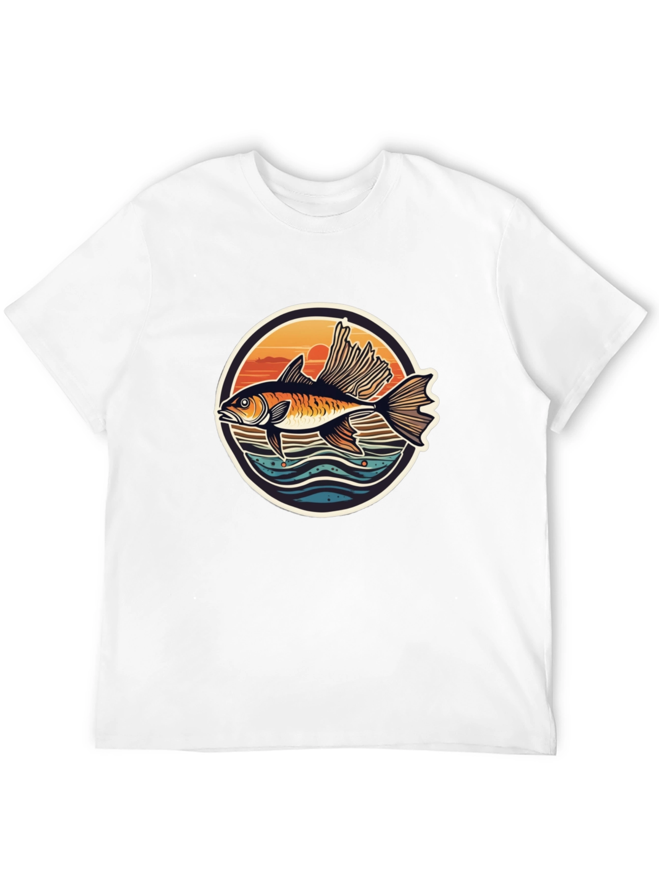 Fishing Sunset Graphic T-Shirt