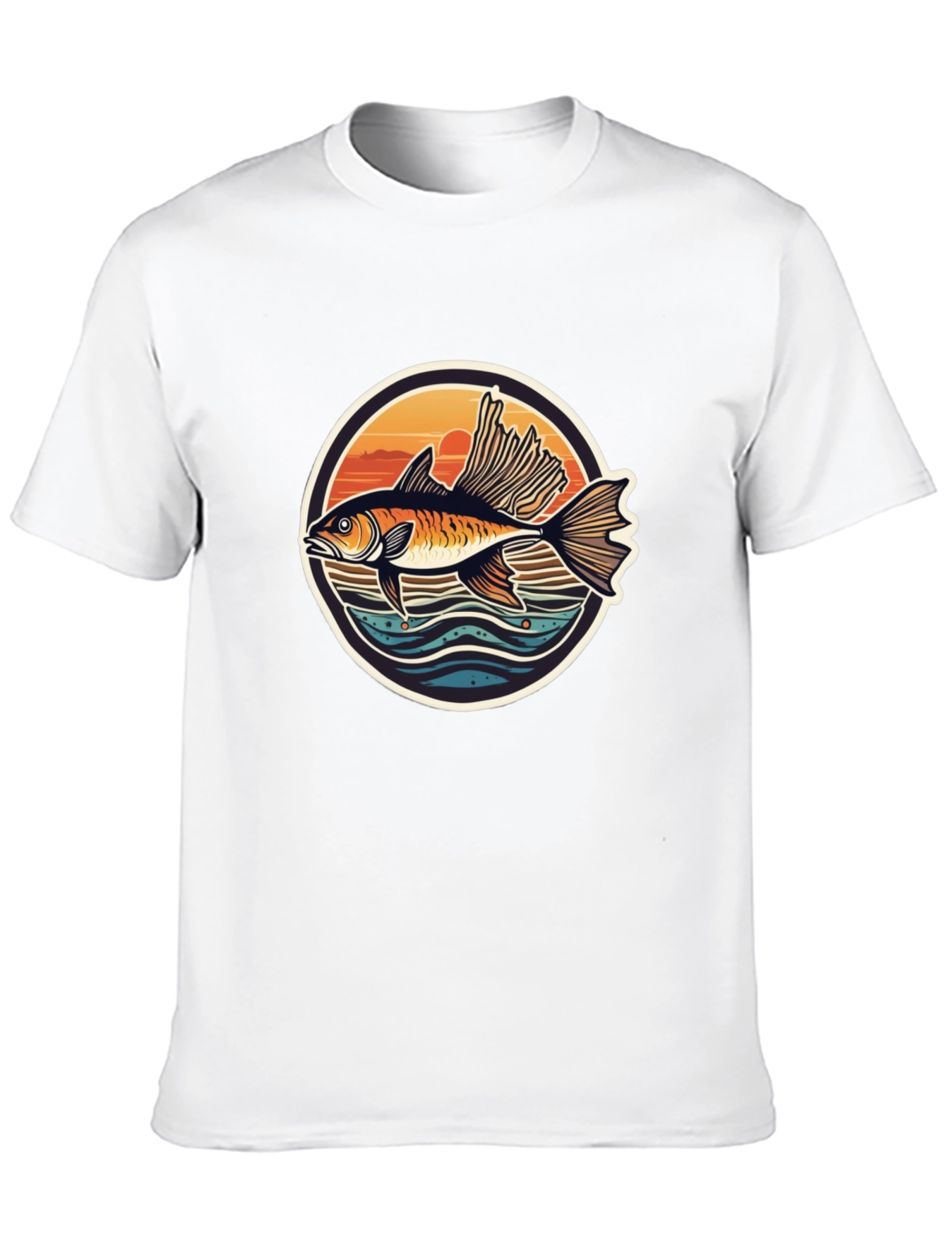 Fishing Sunset Graphic T-Shirt