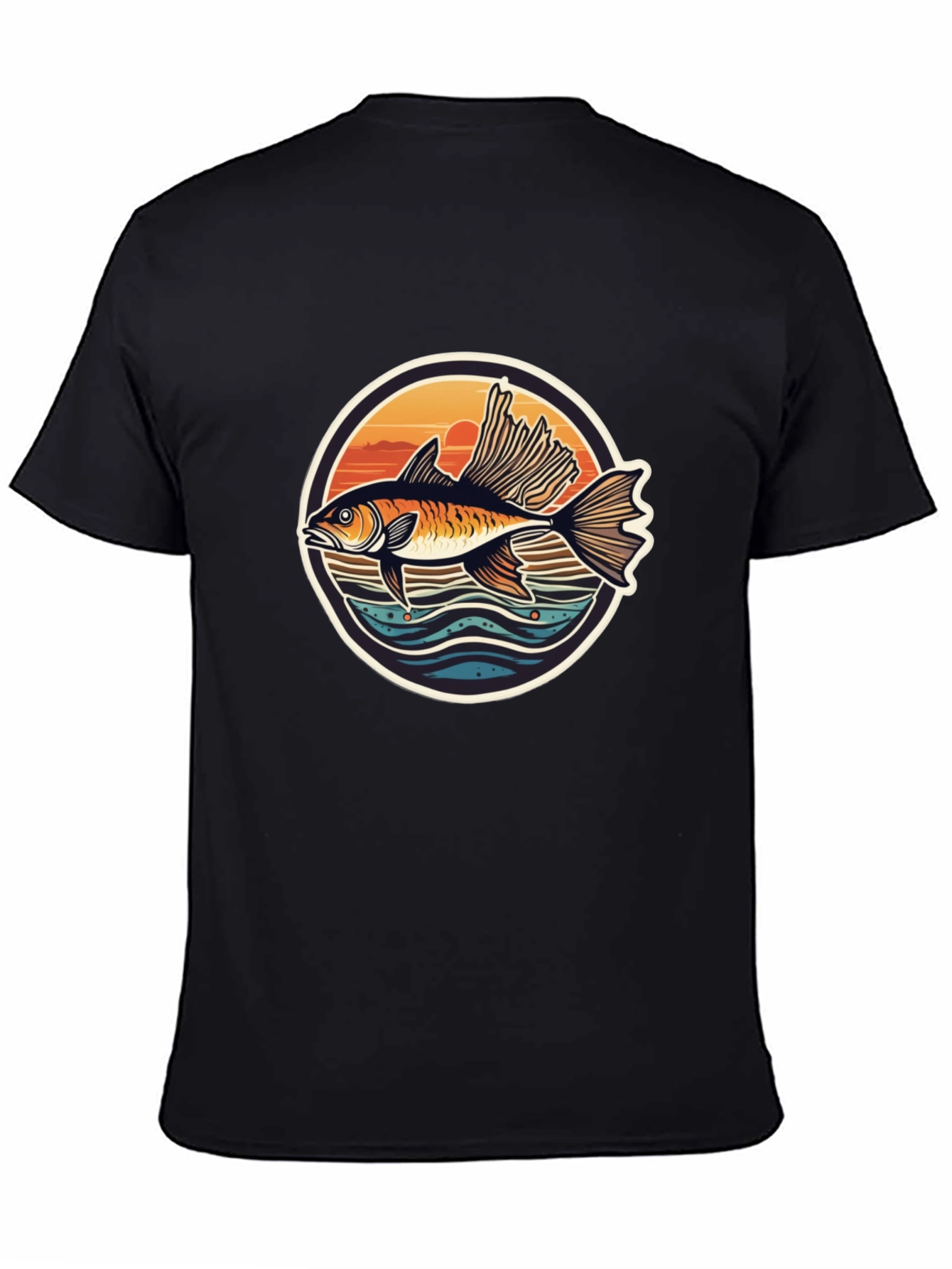 Fishing Sunset Graphic T-Shirt