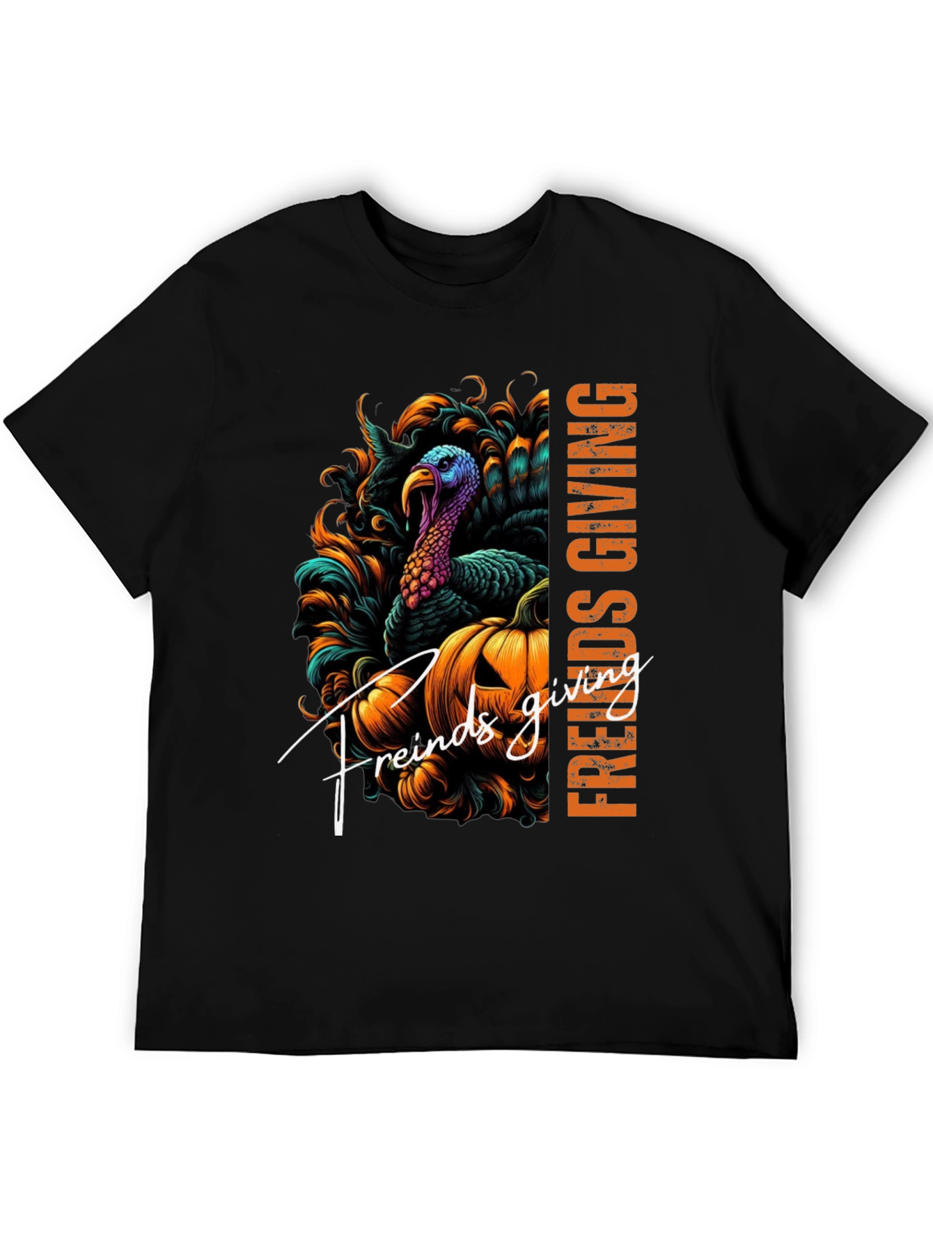 Friendsgiving Turkey Pumpkin Graphic Tee