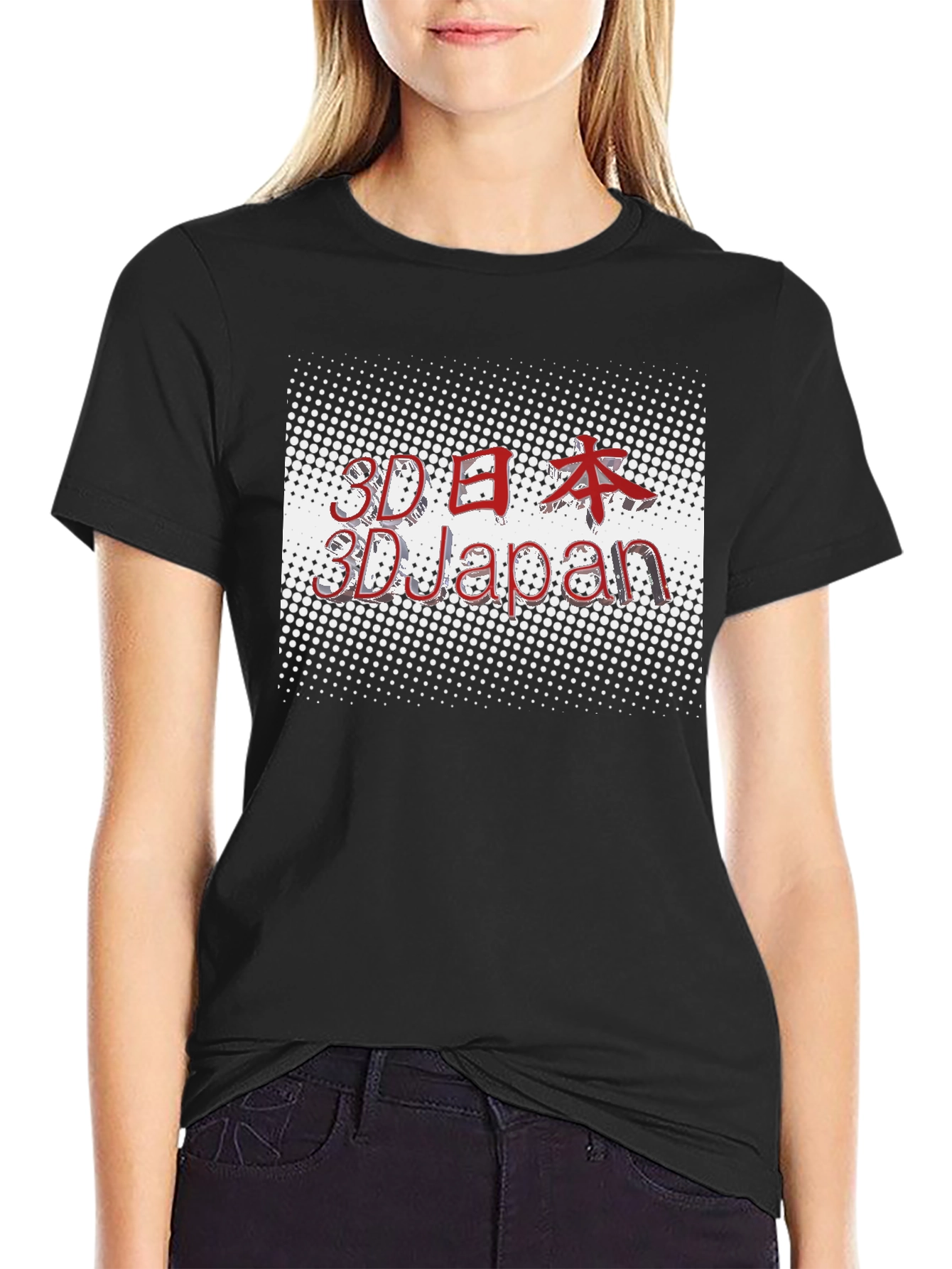 3D Japan Black T-Shirt