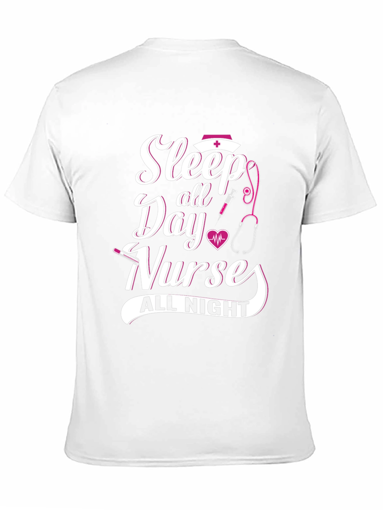 Sleep All Day Nurse All Night Black Graphic T-Shirt