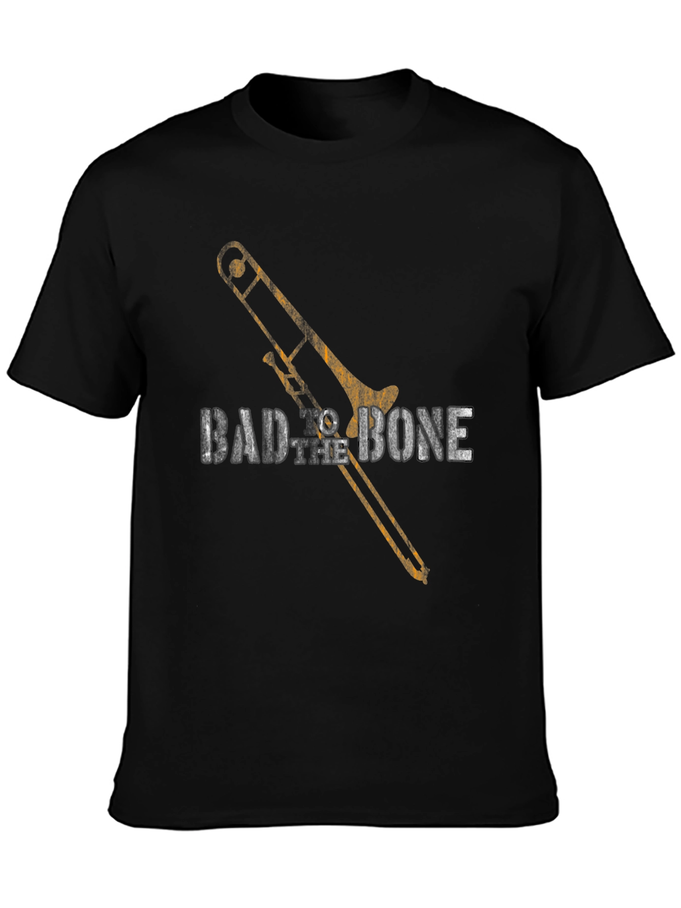 Bad to the Bone Trombone Graphic Tee - Black