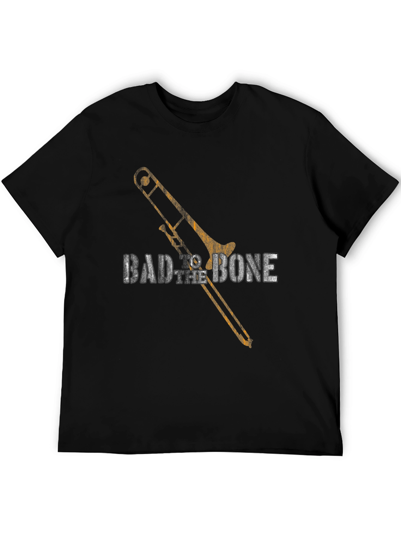 Bad to the Bone Trombone Graphic Tee - Black
