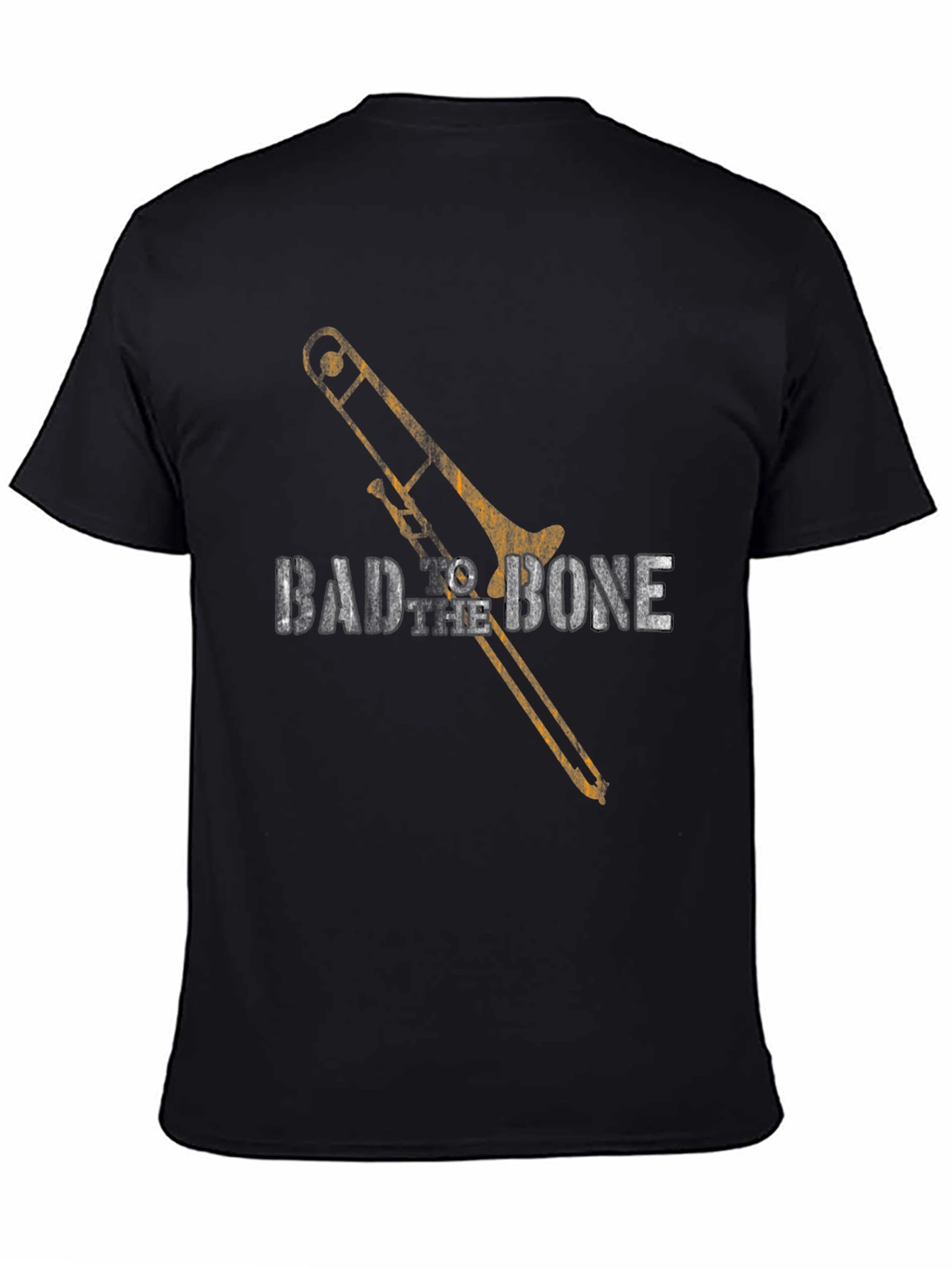 Bad to the Bone Trombone Graphic Tee - Black