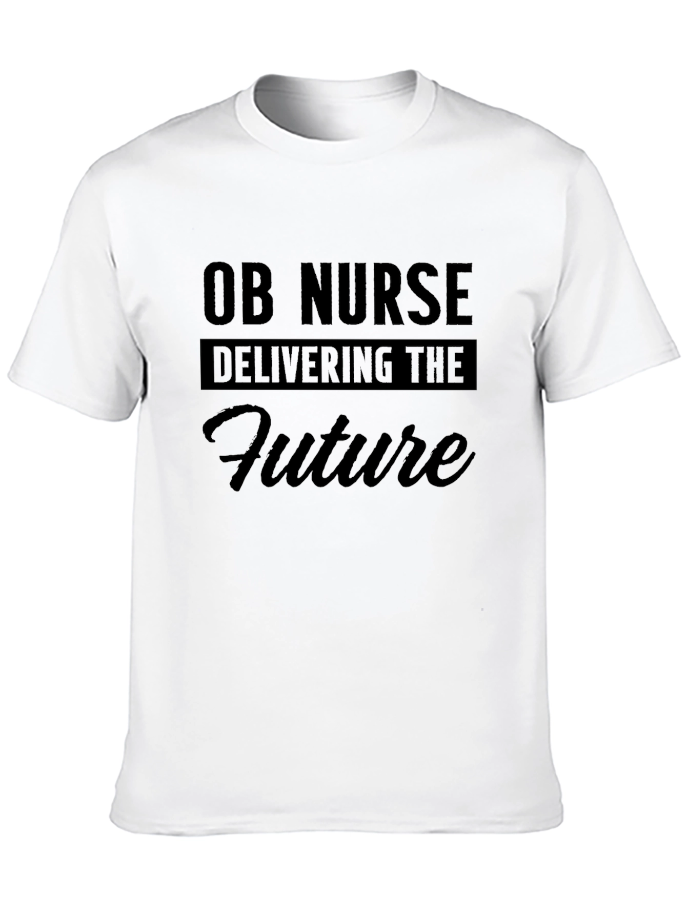 OB Nurse Delivering the Future Black T-Shirt