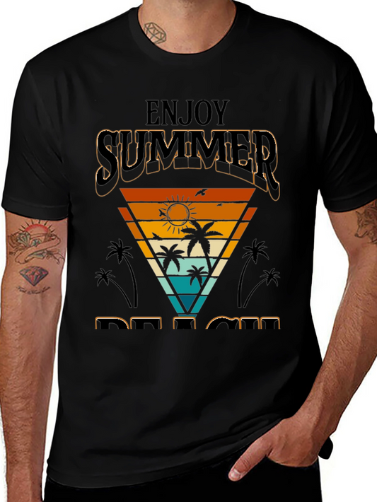 Enjoy Summer Beach Retro Graphic Tee