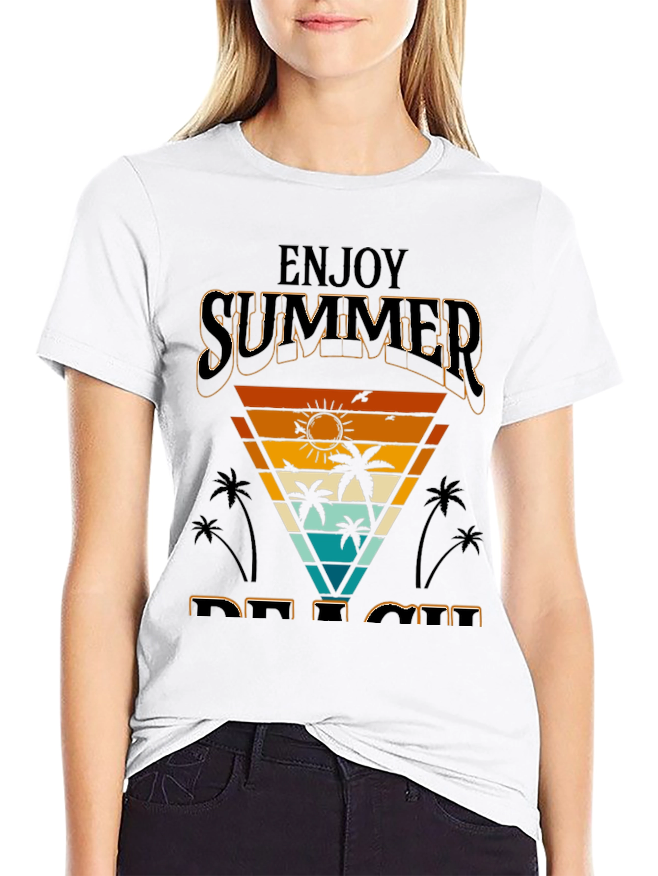 Enjoy Summer Beach Retro Graphic Tee