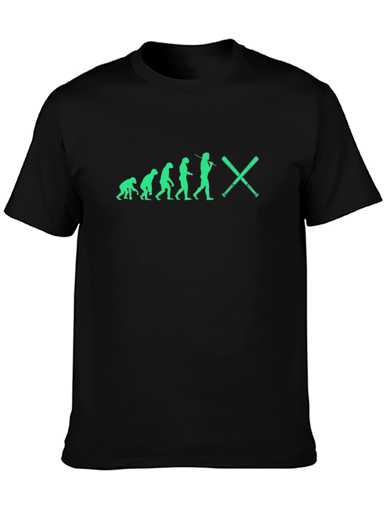 Evolution of Baseball Black T-Shirt