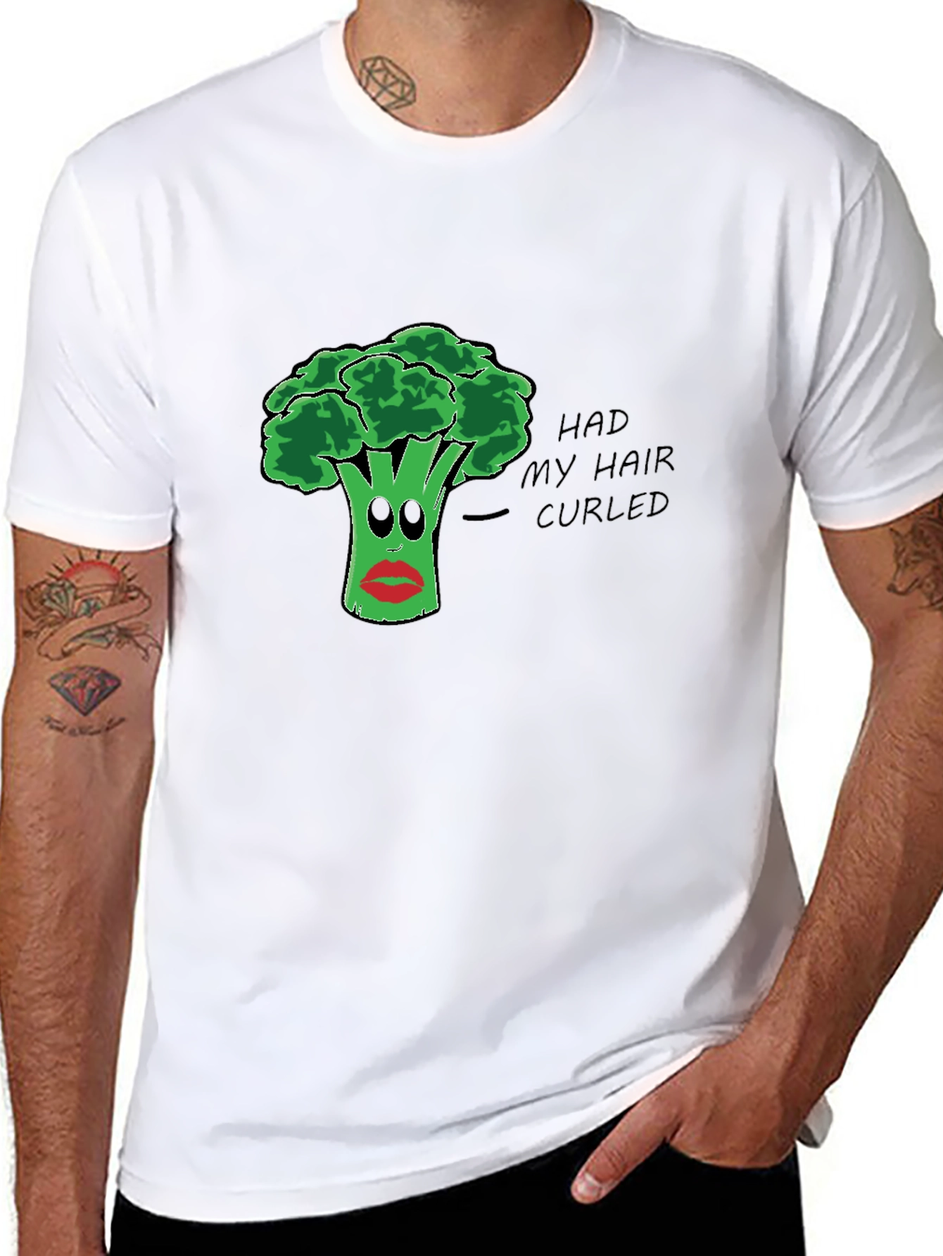 Broccoli Hair Pun T-Shirt - Funny Vegetable Tee