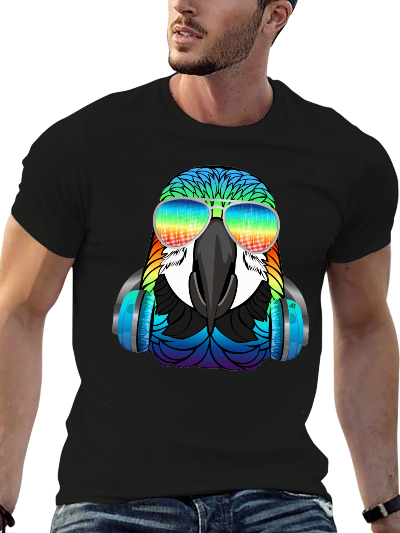Cool Parrot Graphic T-Shirt