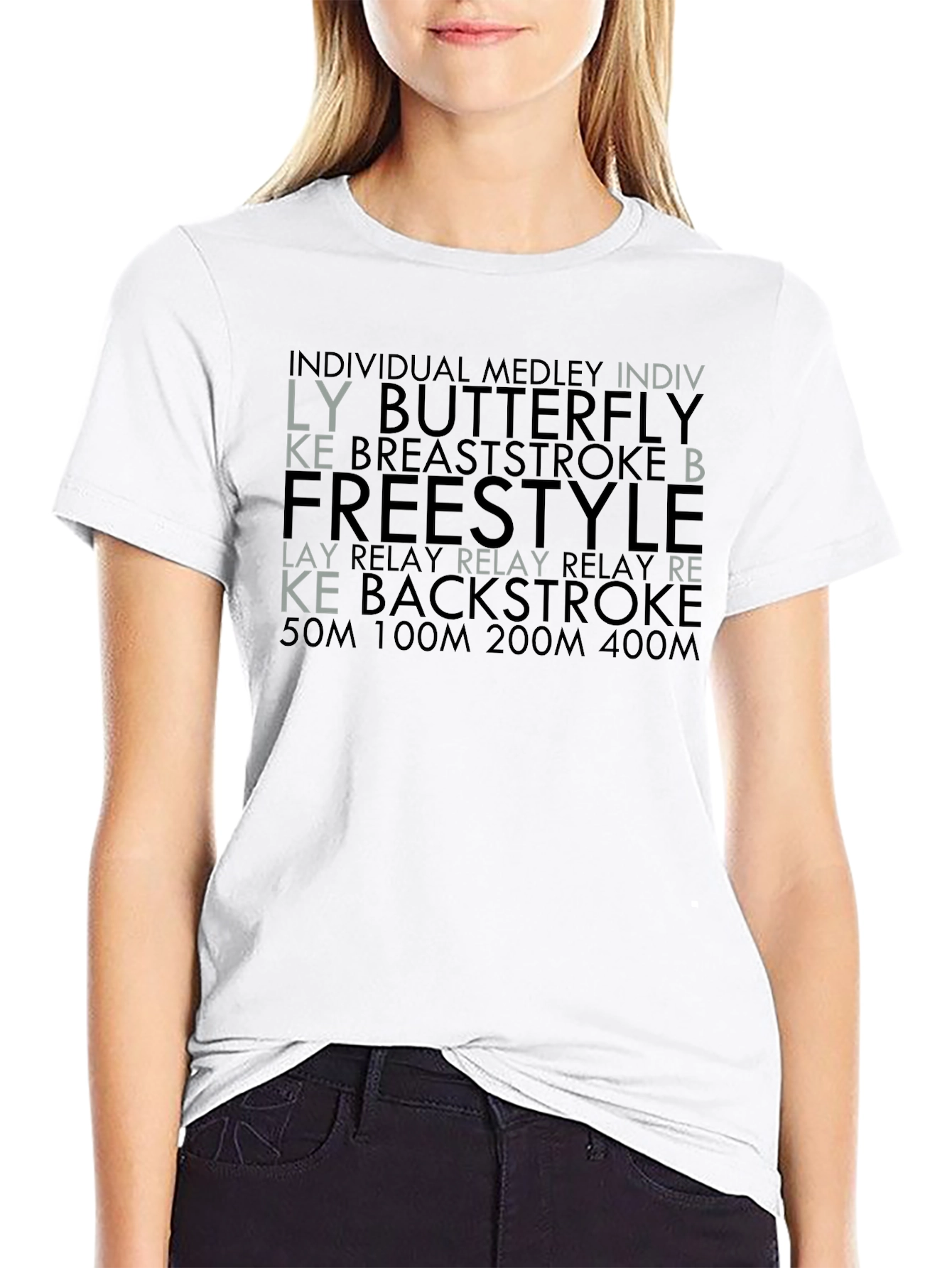 Swimming T-Shirt: Strokes & Distances Graphic Tee