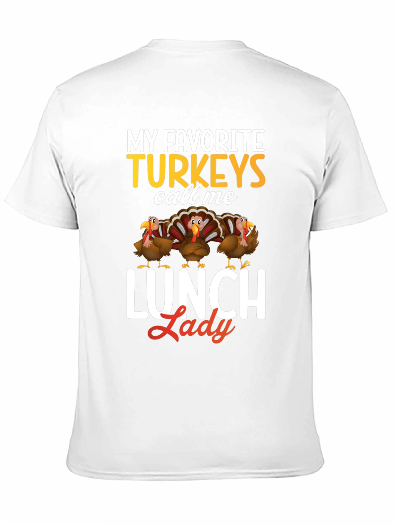 Funny Thanksgiving Lunch Lady Turkey T-Shirt