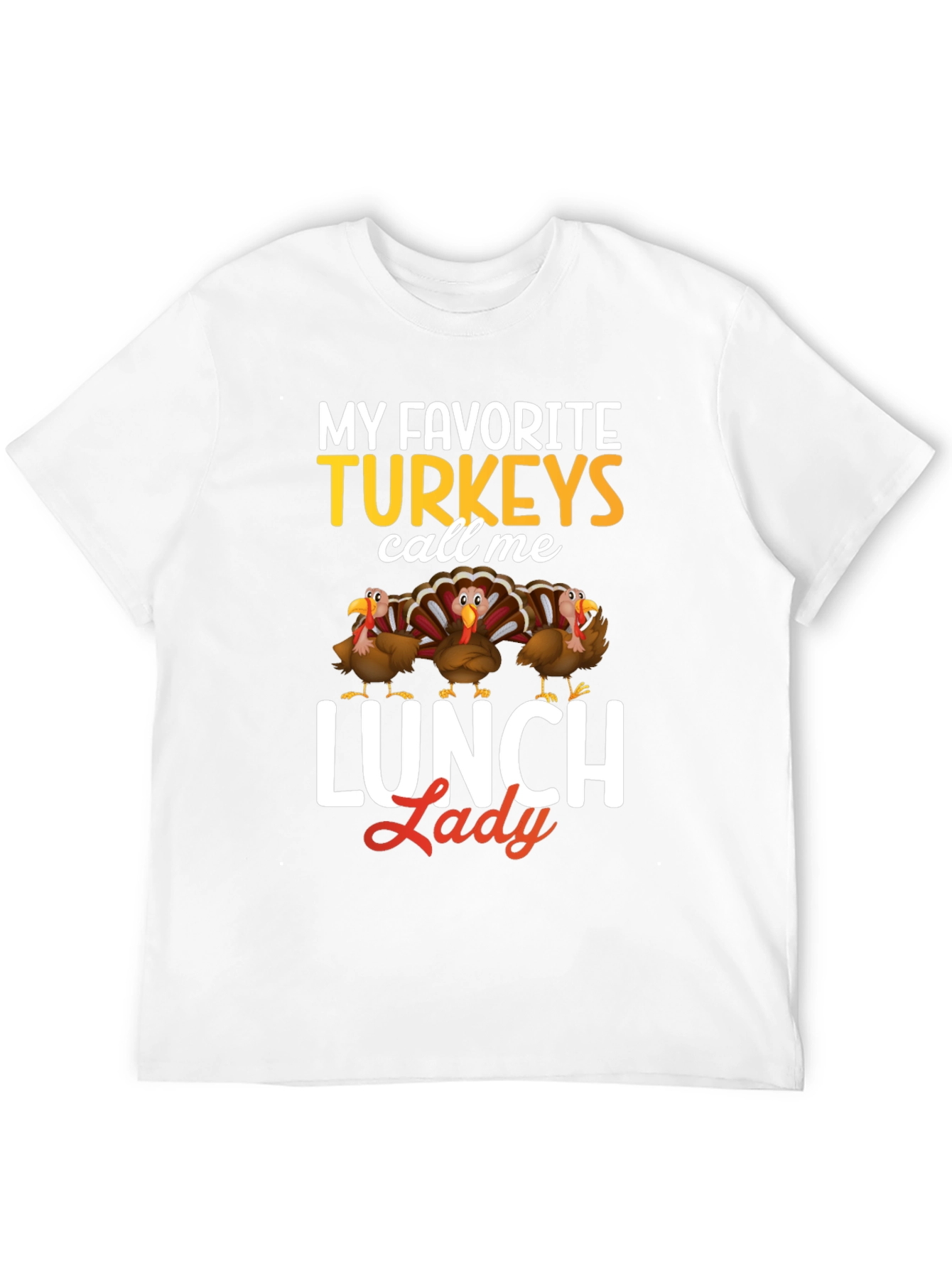 Funny Thanksgiving Lunch Lady Turkey T-Shirt