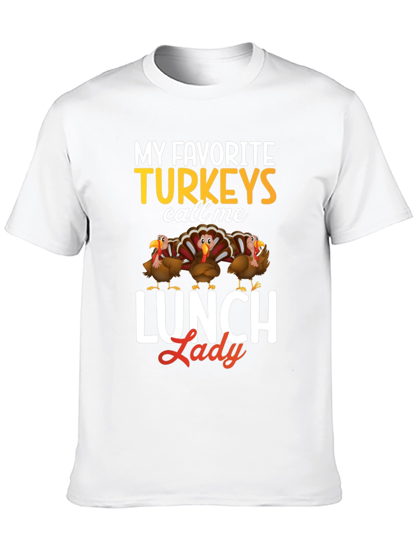 Funny Thanksgiving Lunch Lady Turkey T-Shirt