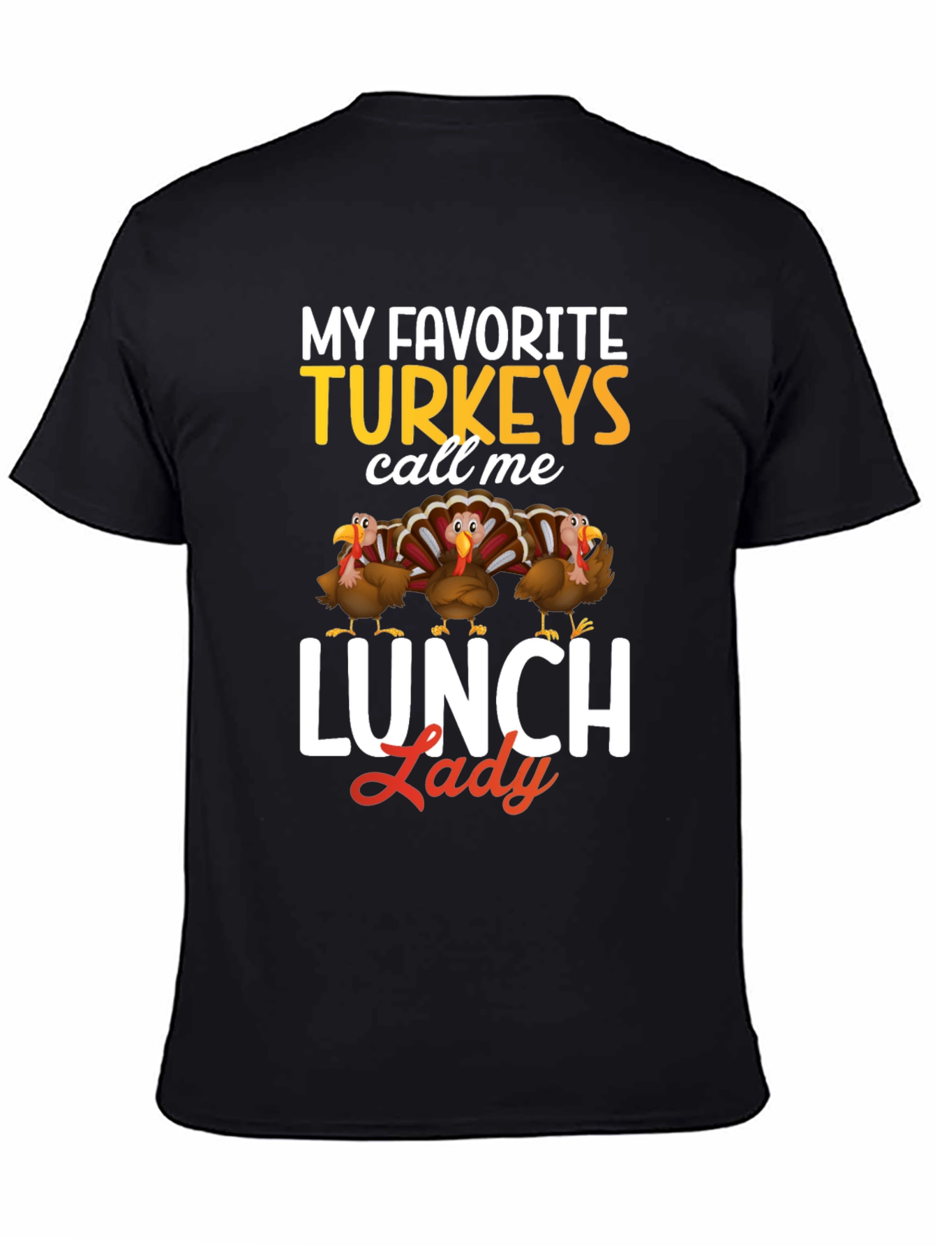 Funny Thanksgiving Lunch Lady Turkey T-Shirt