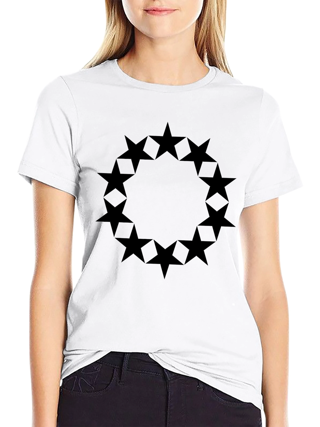 Star Circle Black Graphic Tee