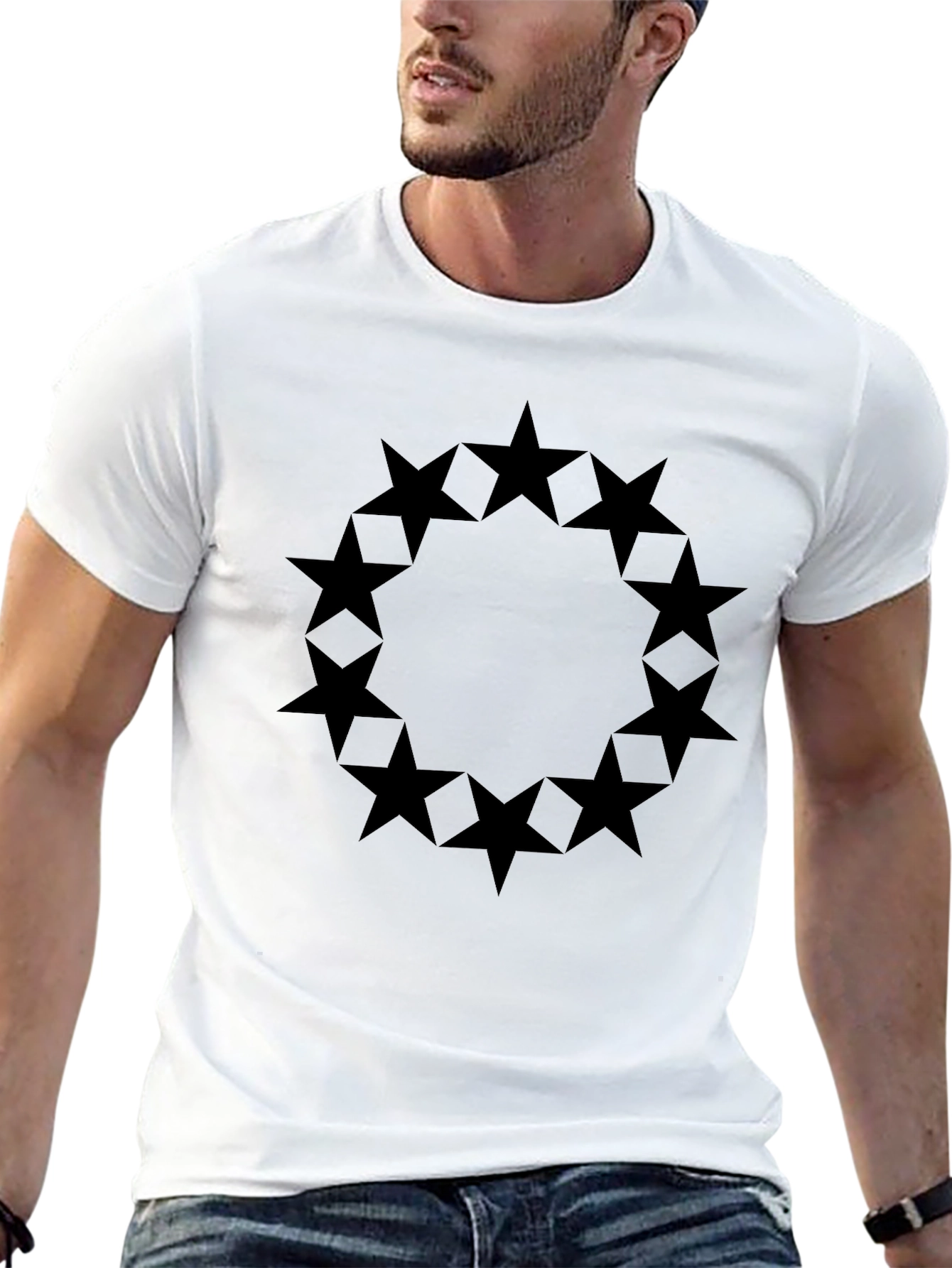Star Circle Black Graphic Tee