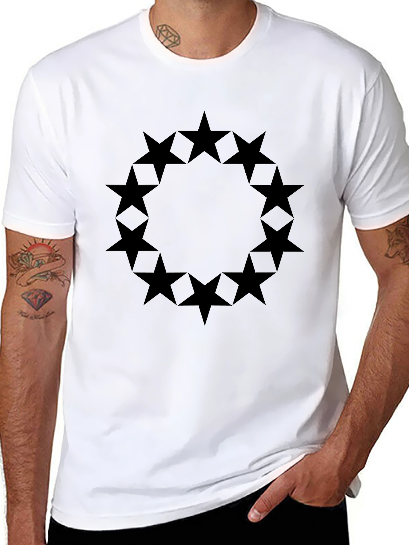 Star Circle Black Graphic Tee