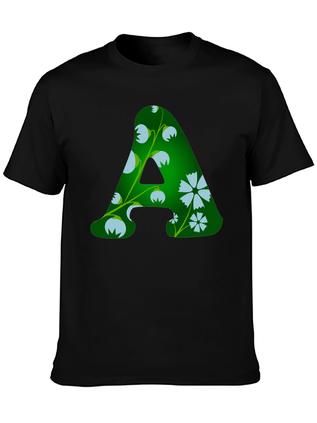 Floral A Initial T-Shirt - Personalized Style