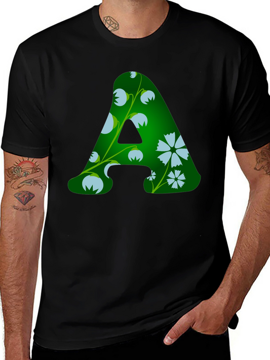 Floral A Initial T-Shirt - Personalized Style