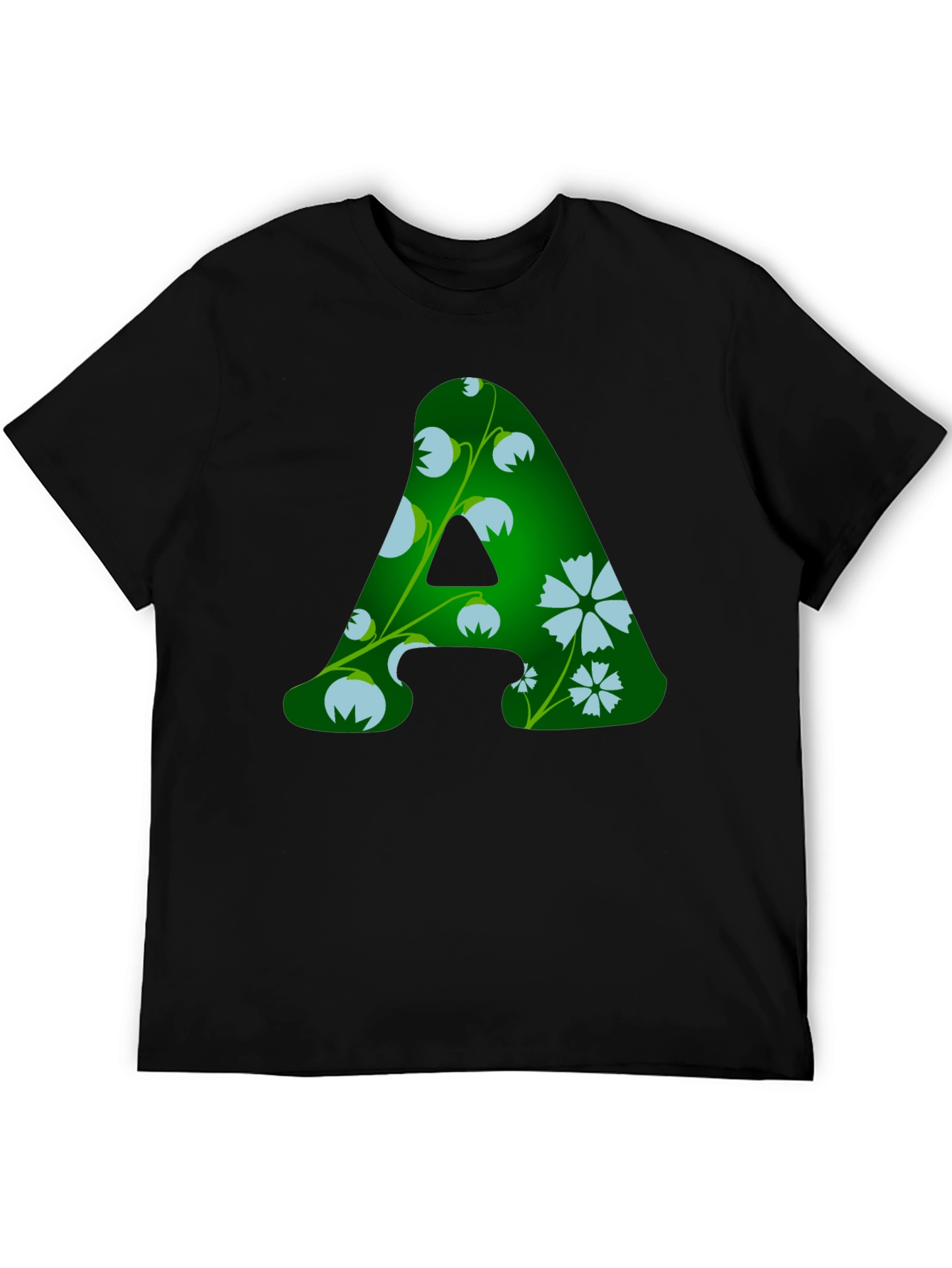 Floral A Initial T-Shirt - Personalized Style
