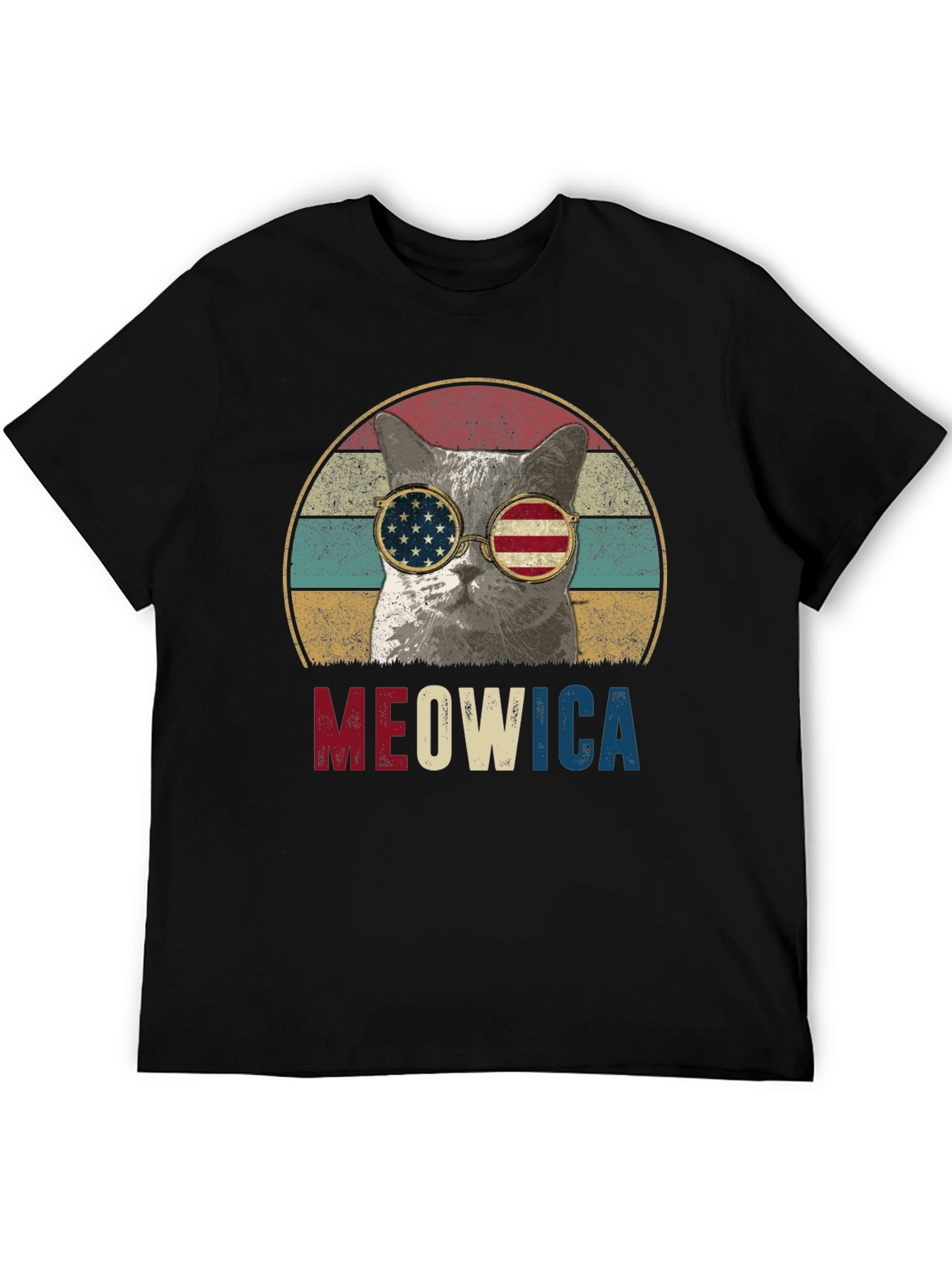 Meowica Patriotic Cat Graphic T-Shirt